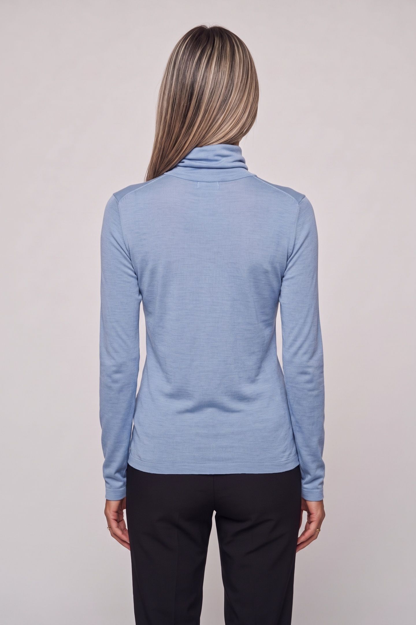 MALENA WOOL RIB TURTLENECK BLUE 2