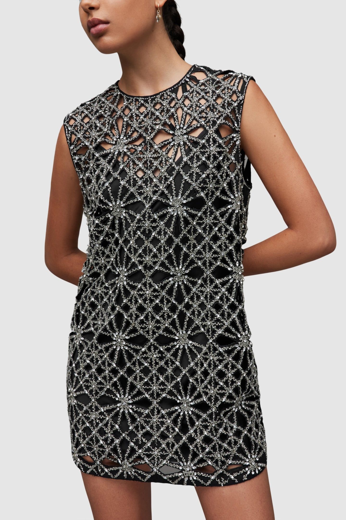ILIA EMB MINI DRESS BLACK 3
