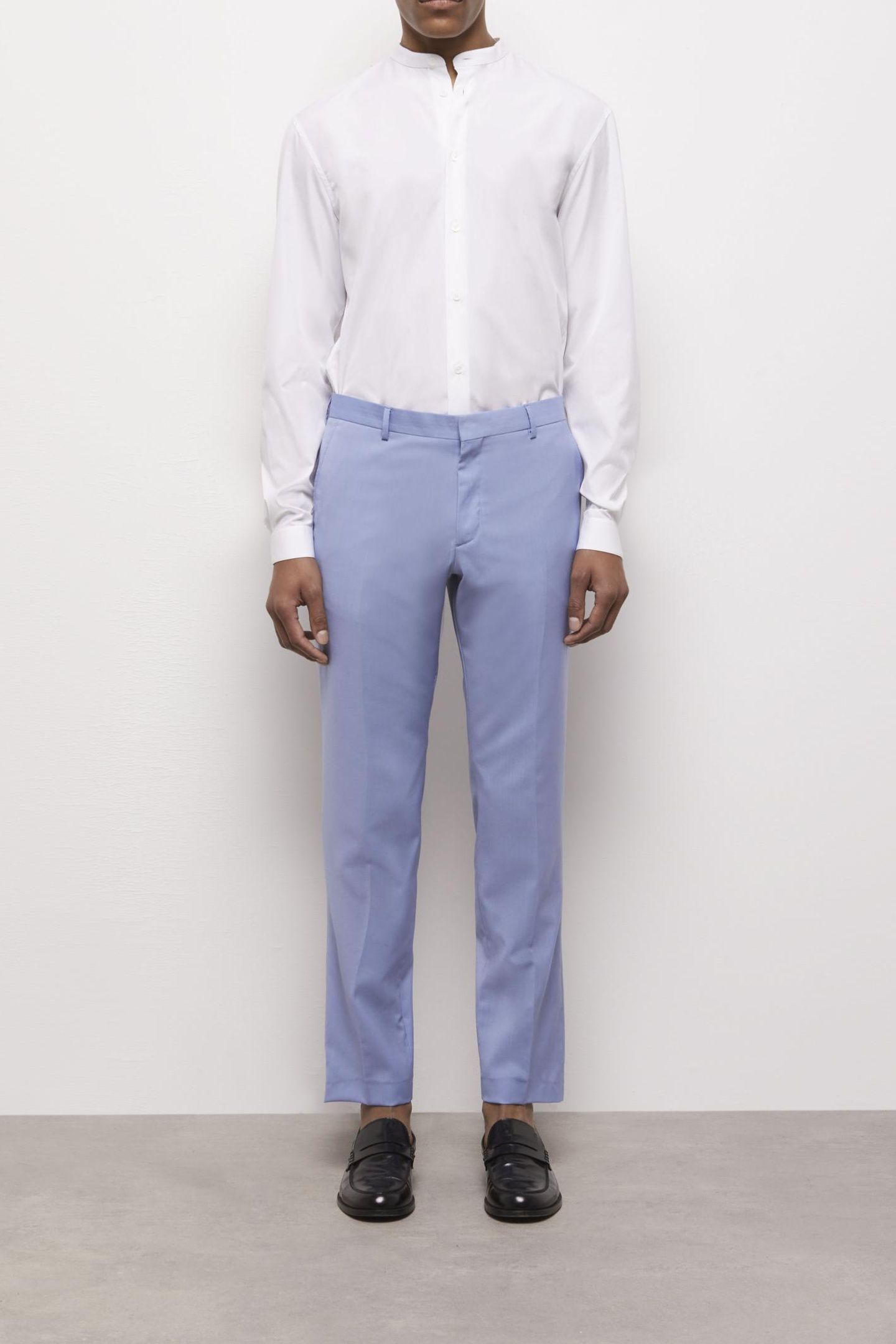 STRAIGHT-LENGTH SUIT TROUSERS LIGHT BLUE 1