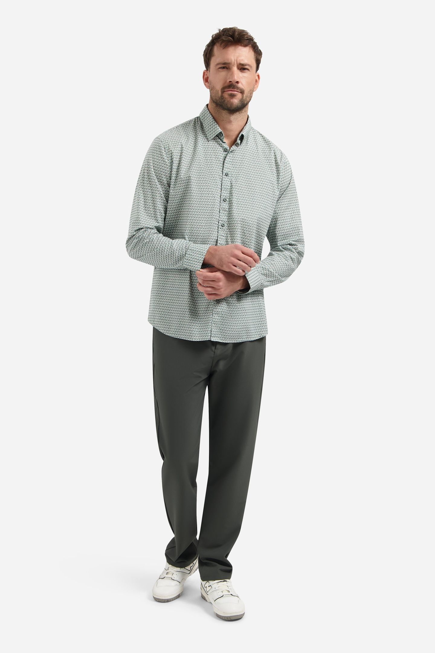 SHIRT STRETCH ALLOVER PRINTED SEABLUE 3