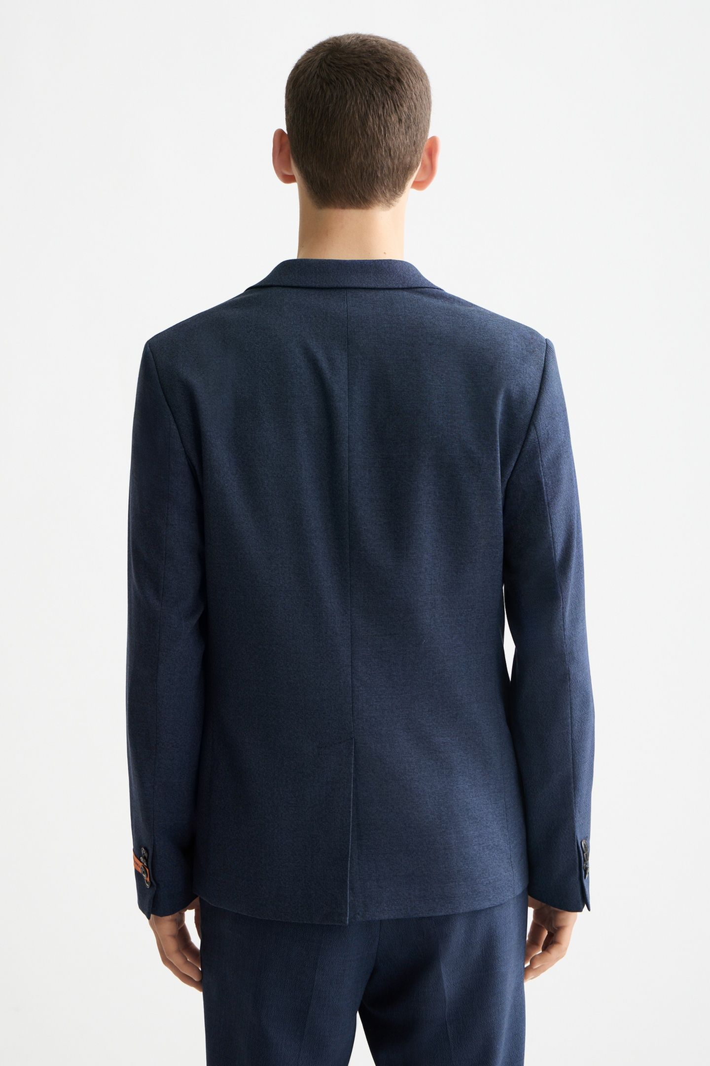 YARN-DYED NOTCH LAPEL REGULAR FIT BLAZER PEACOAT CHECK 2