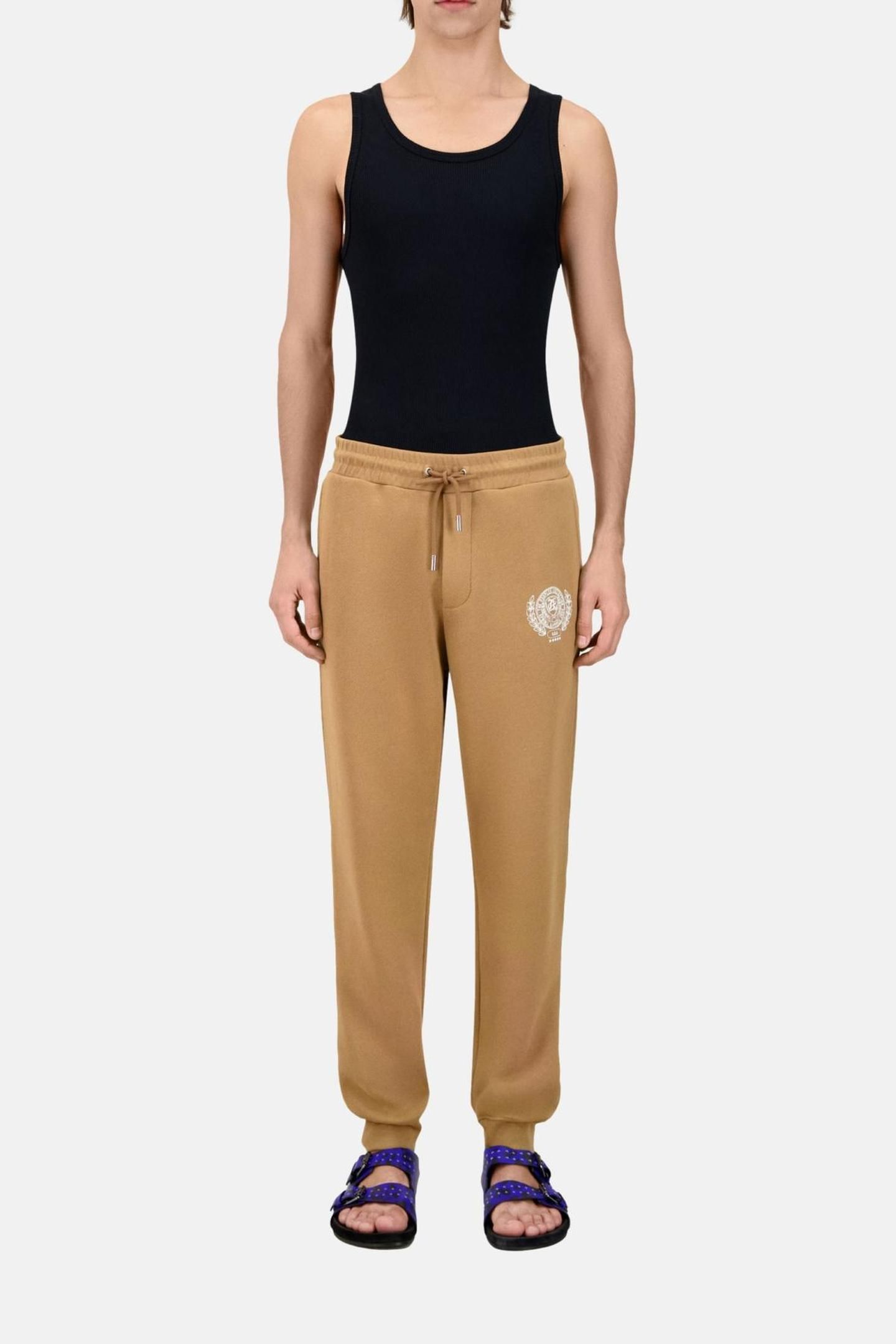 JOGGING SHORTS WITH PRINTED TK LOGO LIGHT BROWN 2