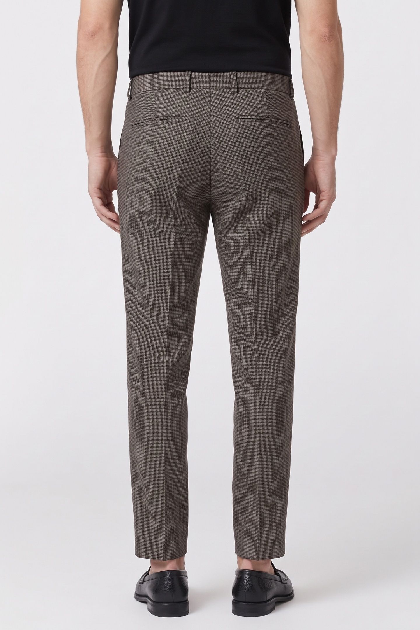 SUIT TROUSERS WITH BELT BLACK GREY 2