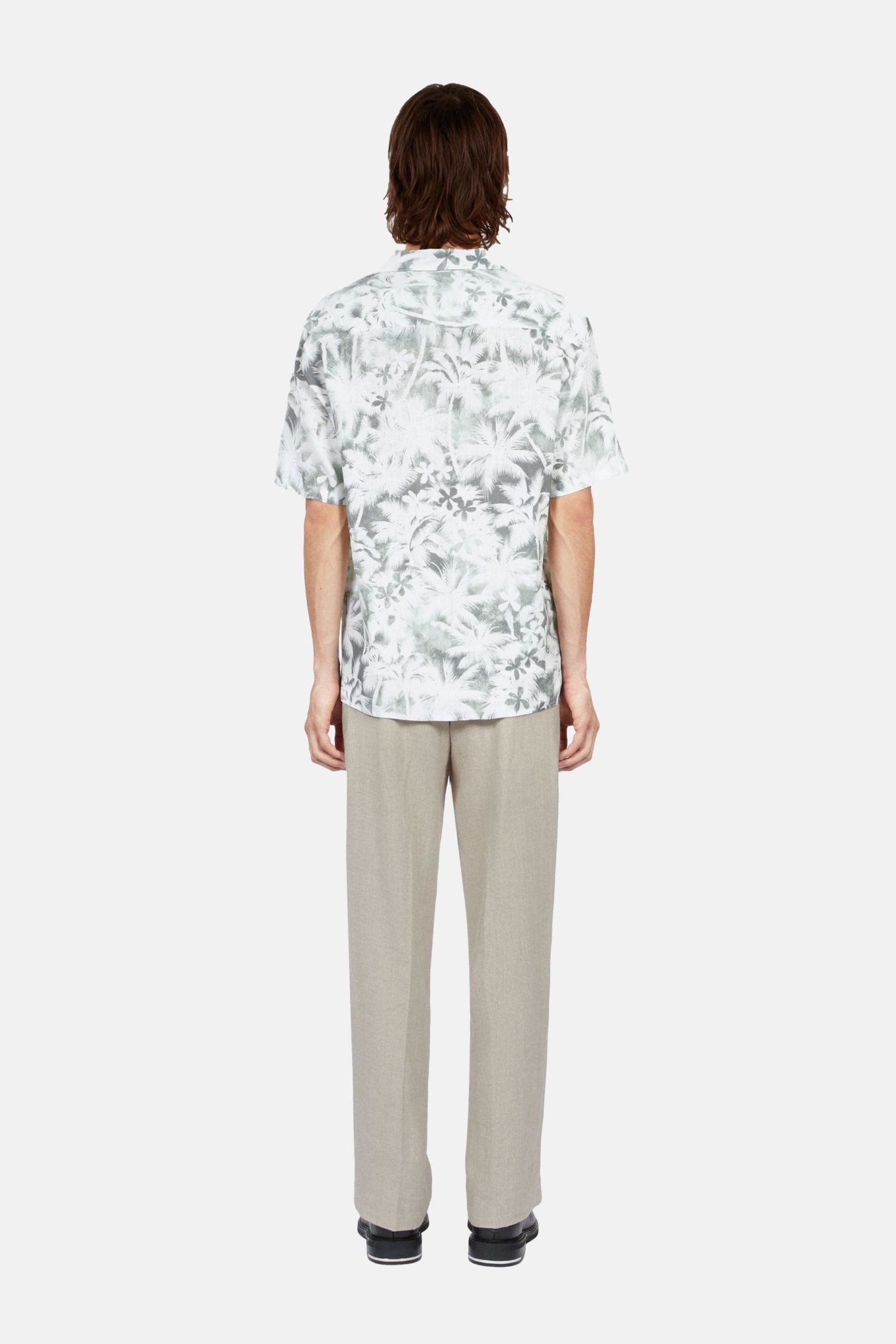 SHORT-SLEEVED SHIRT WITH SHARK COLLAR WHITE-KAKI 4
