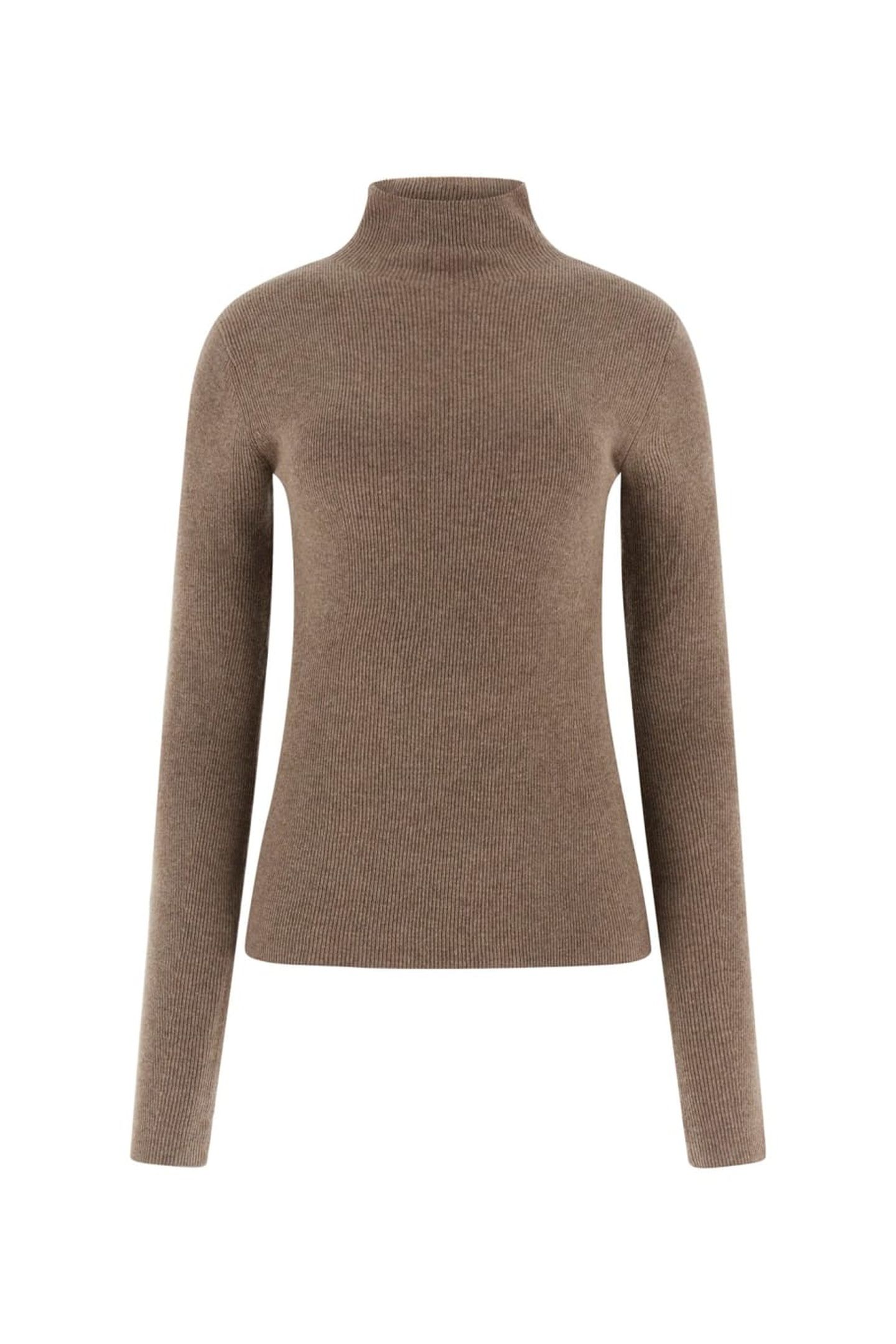 AFRAH LS TN TOP SWTR SILK TAUPE HEATHER 3