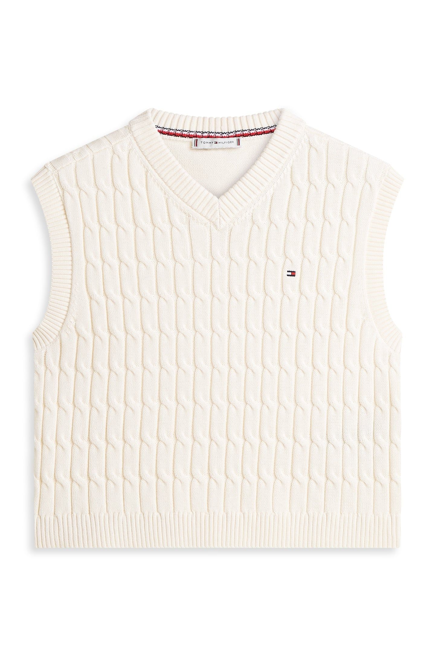COTTON CABLE MID V-NECK CALICO 4