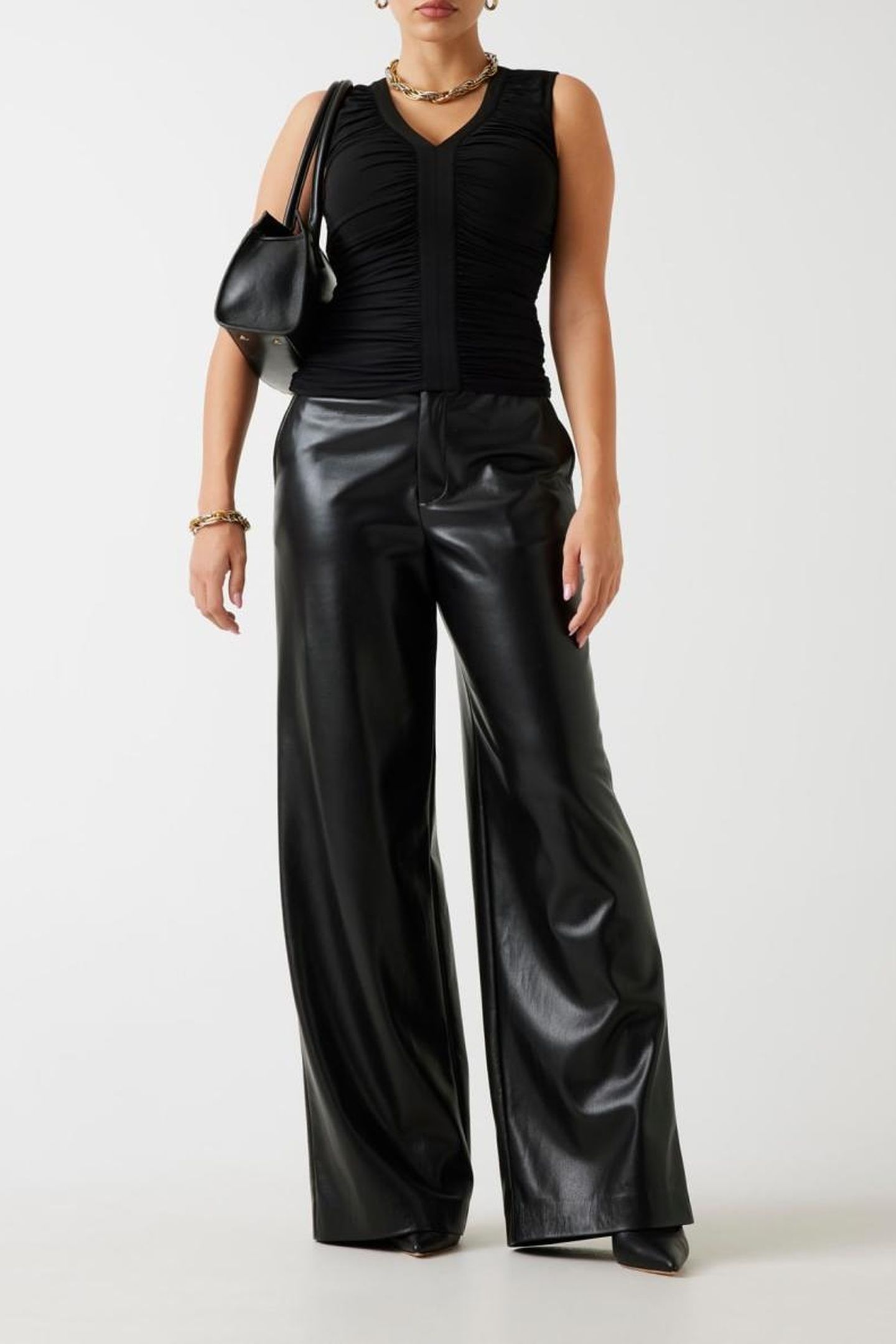 AMELIA VNECK DRAPED JET BLACK A996 1