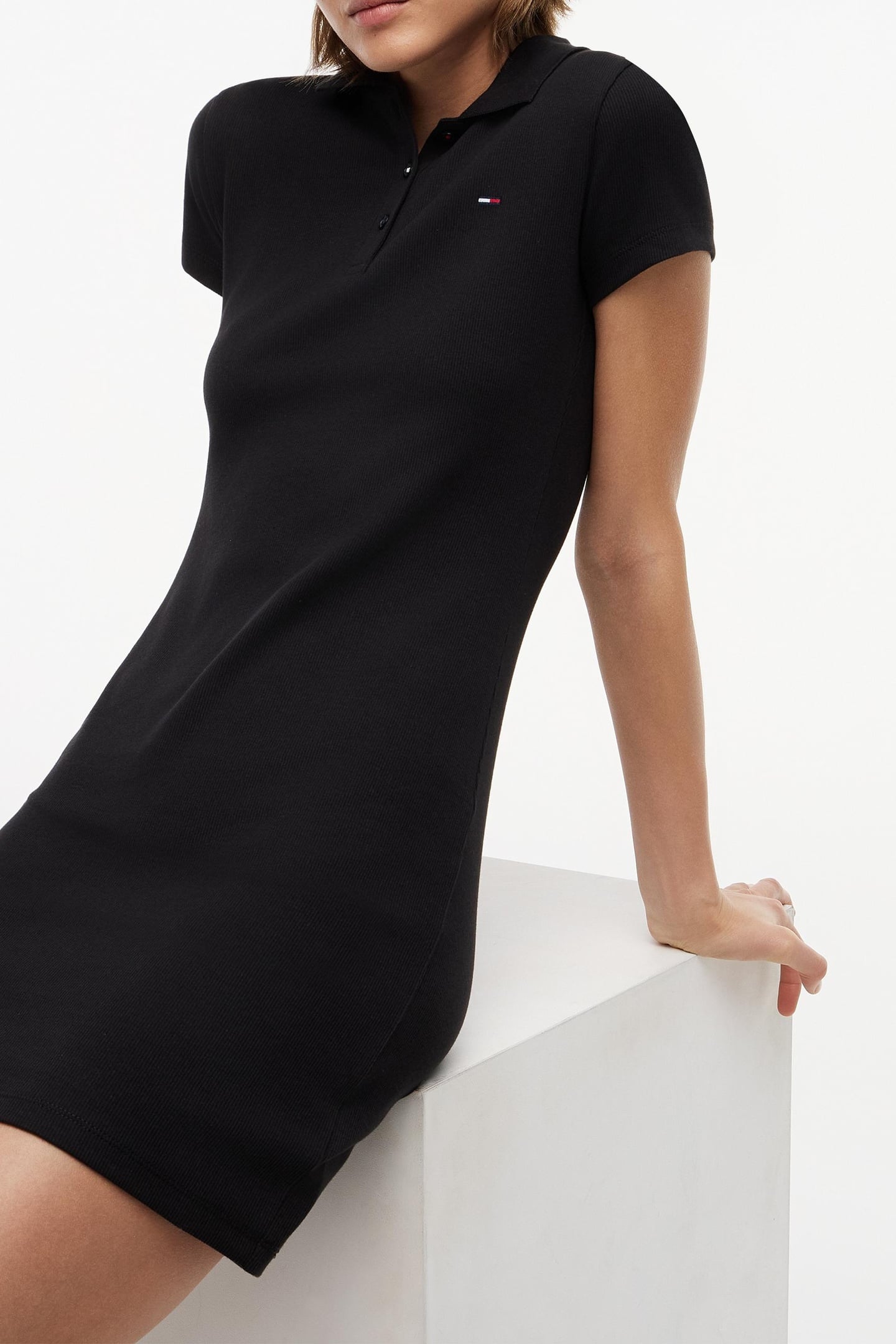 RIB BODYCON POLO BLACK 3
