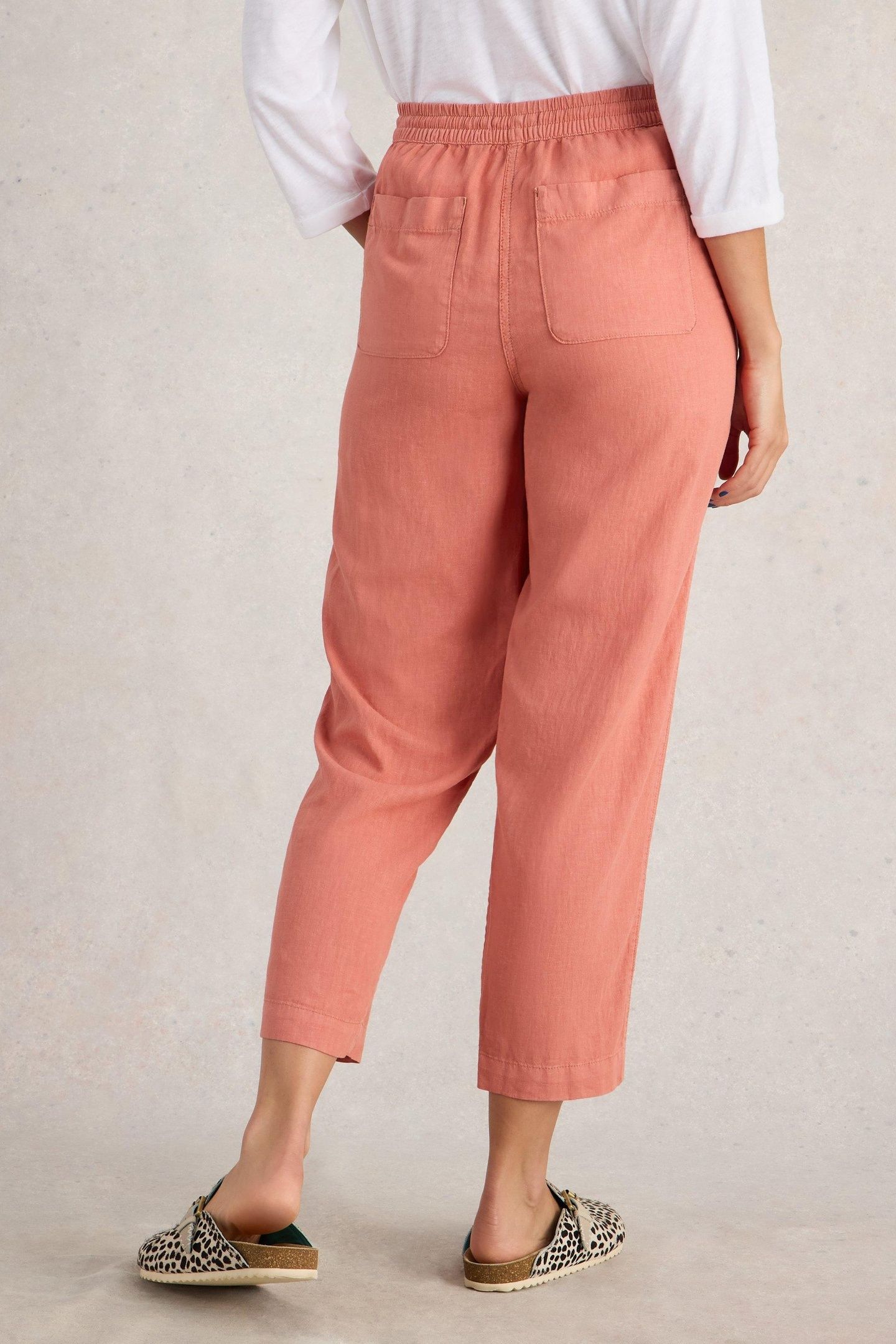 ELLE LINEN BLEND TROUSER MID RED 2