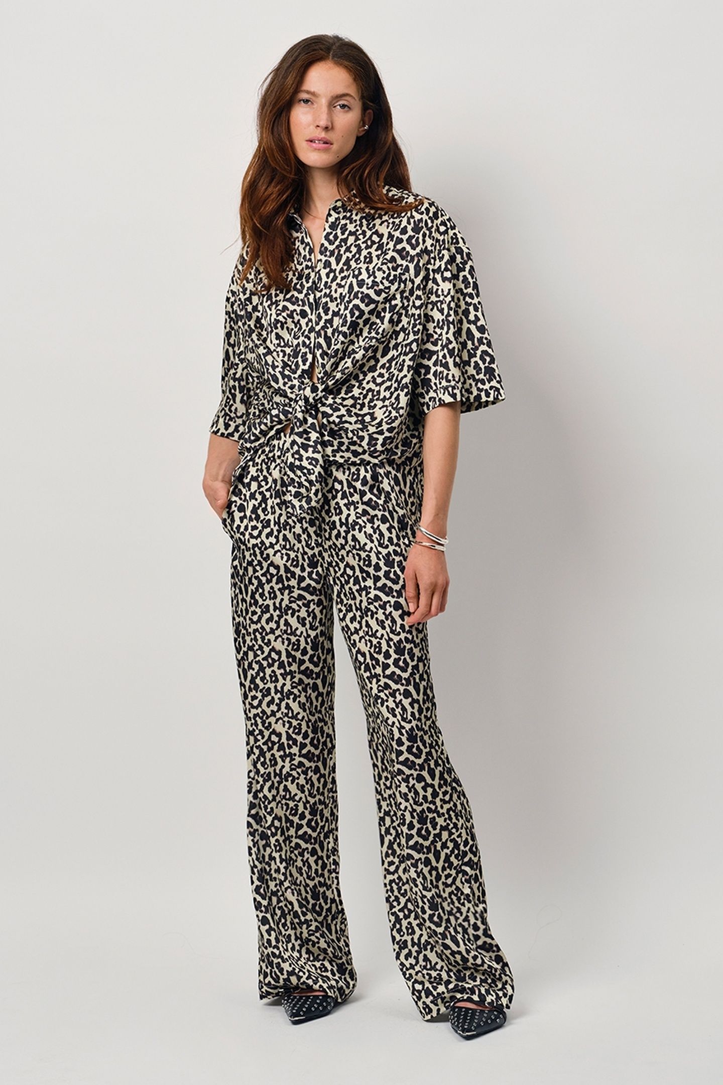 TEO LEOPARD PRINTED WIDE LEG PANTS MULTICOLOUR 2