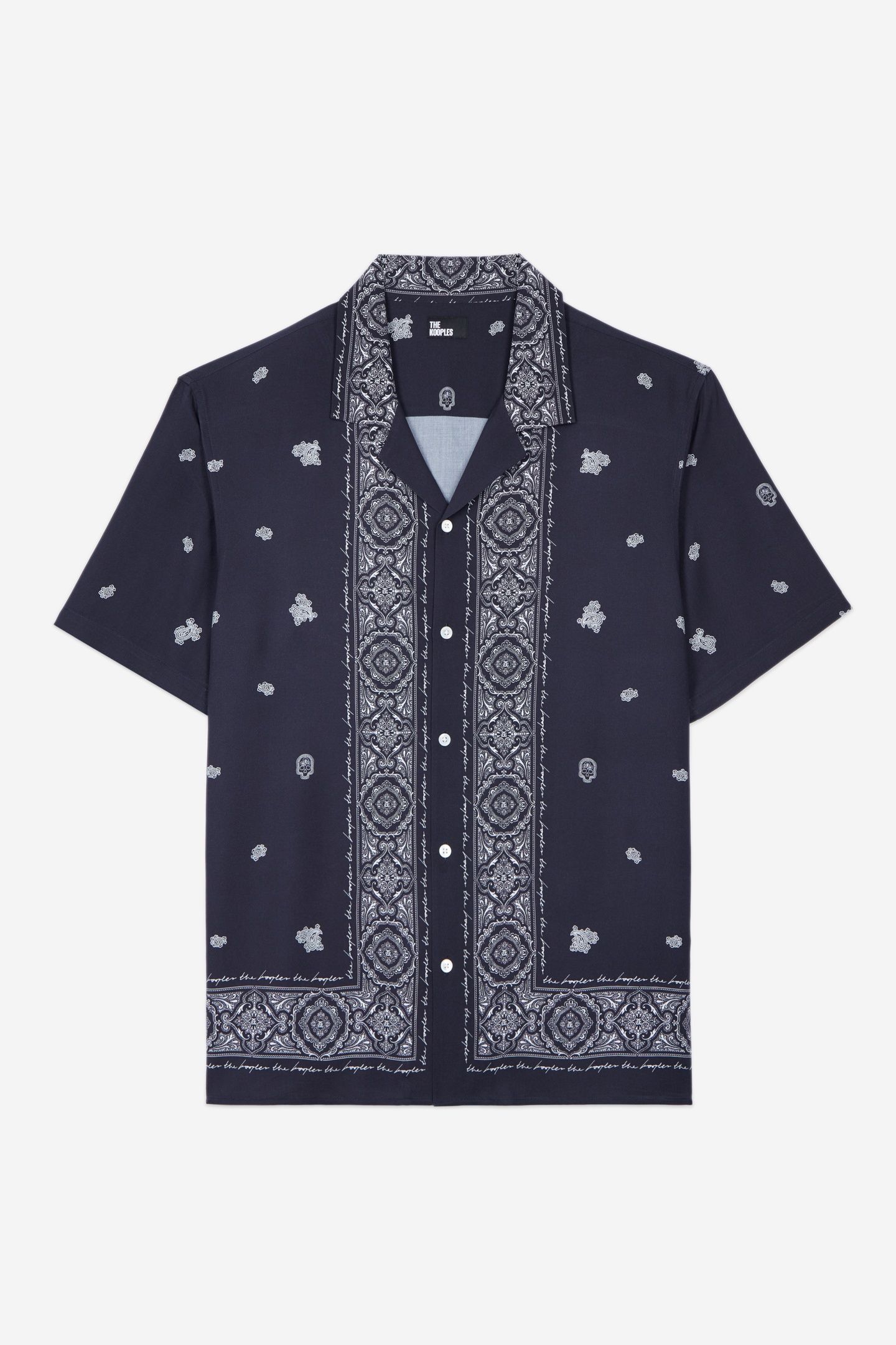 SHORT-SLEEVED SHIRT WITH SHARK NECK NAVY/WHITE 5
