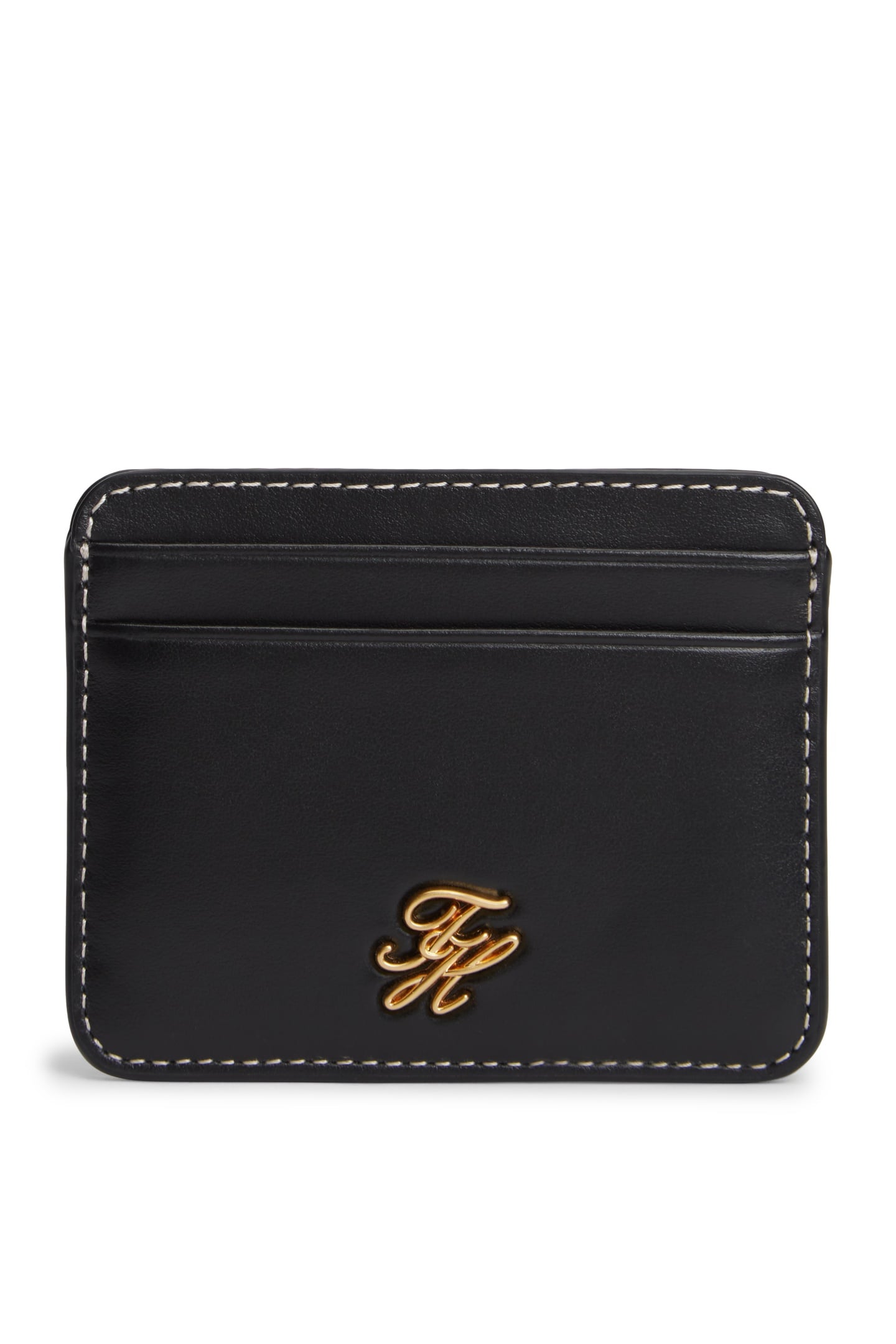 SCRIPT LEATHER CARDHOLDER BLACK 1