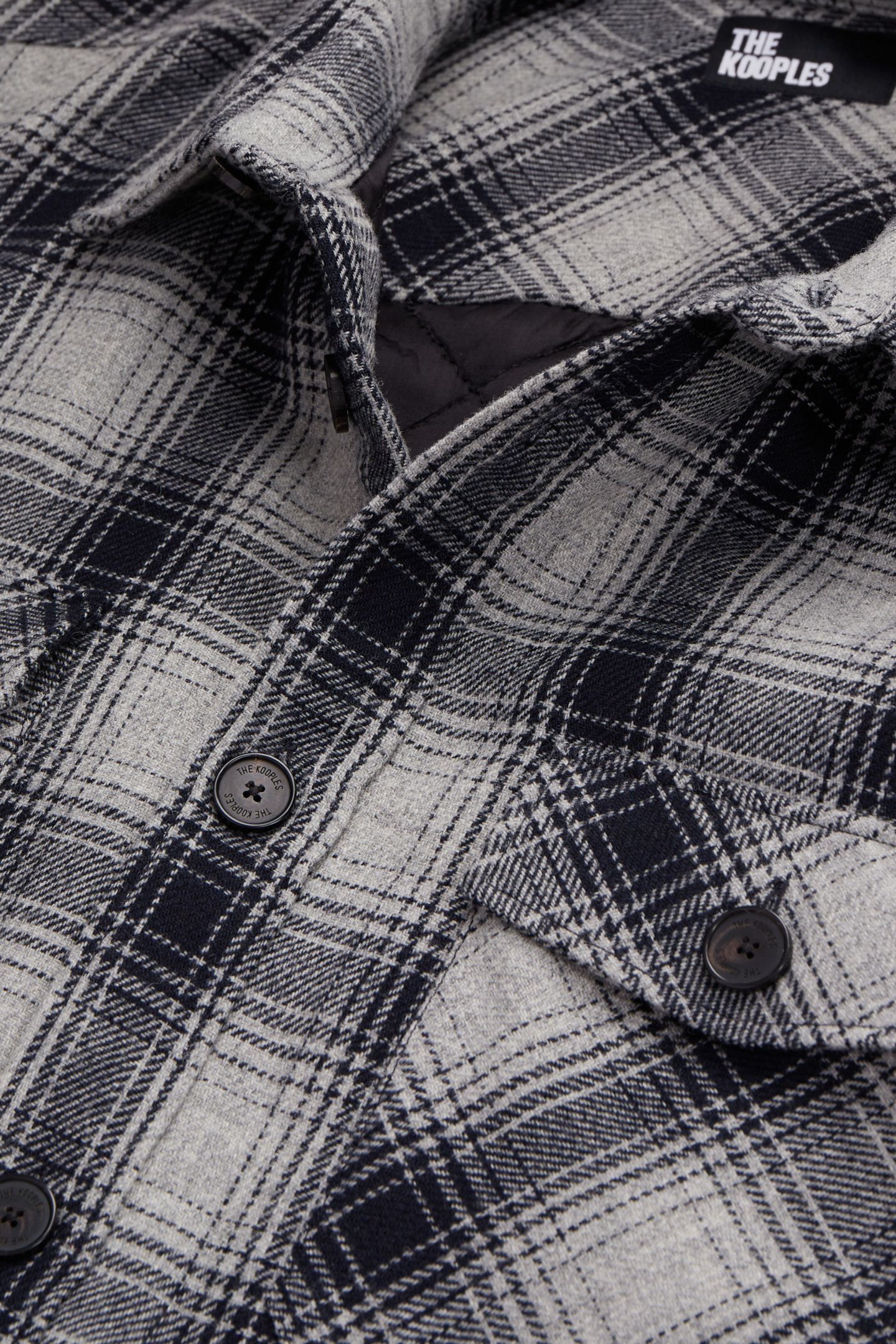 QUILTED CHECK JACKET GREY BLACK 5