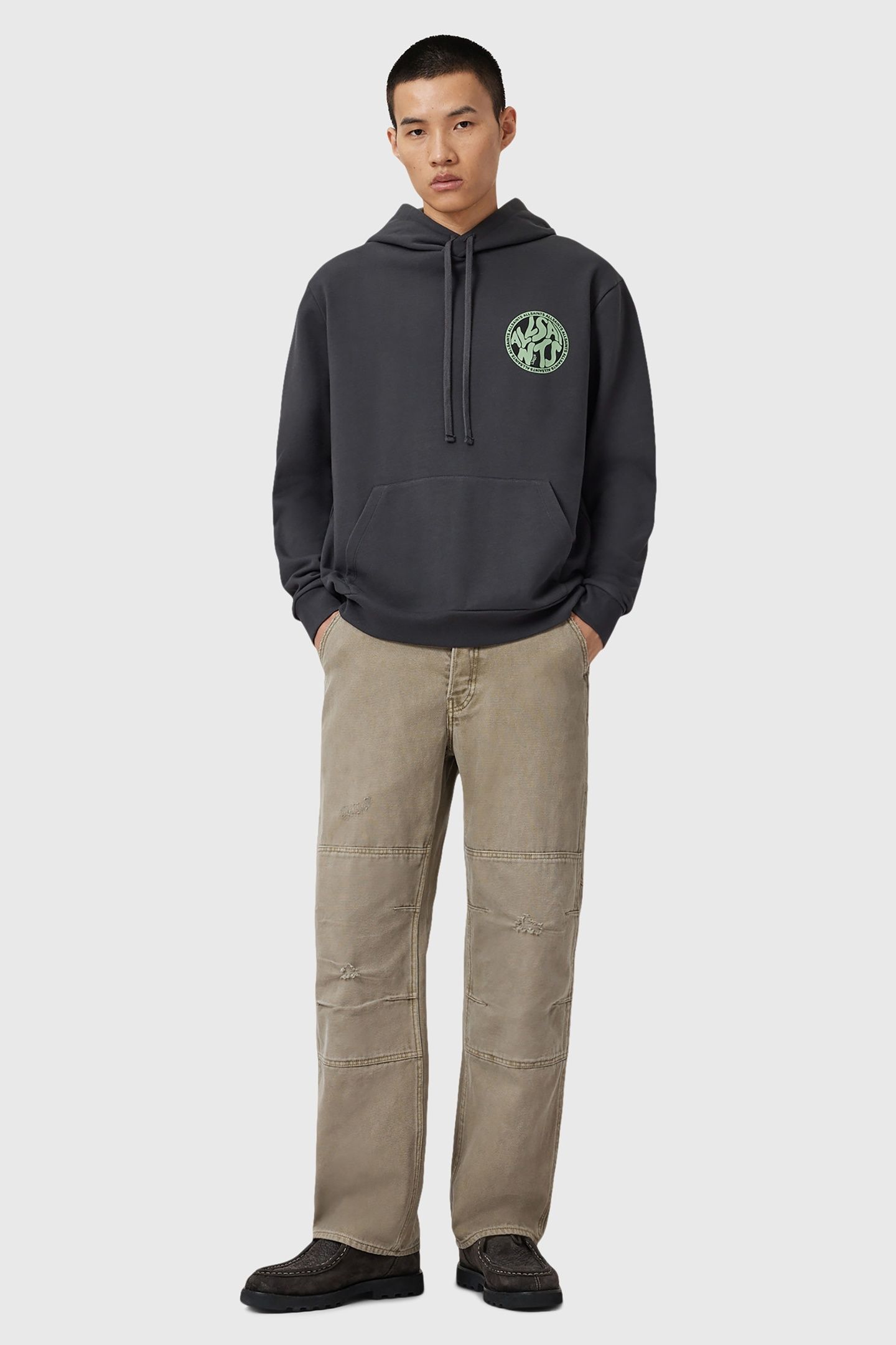 DISTORTION OTH HOODY WASHED BLACK/GREEN 4