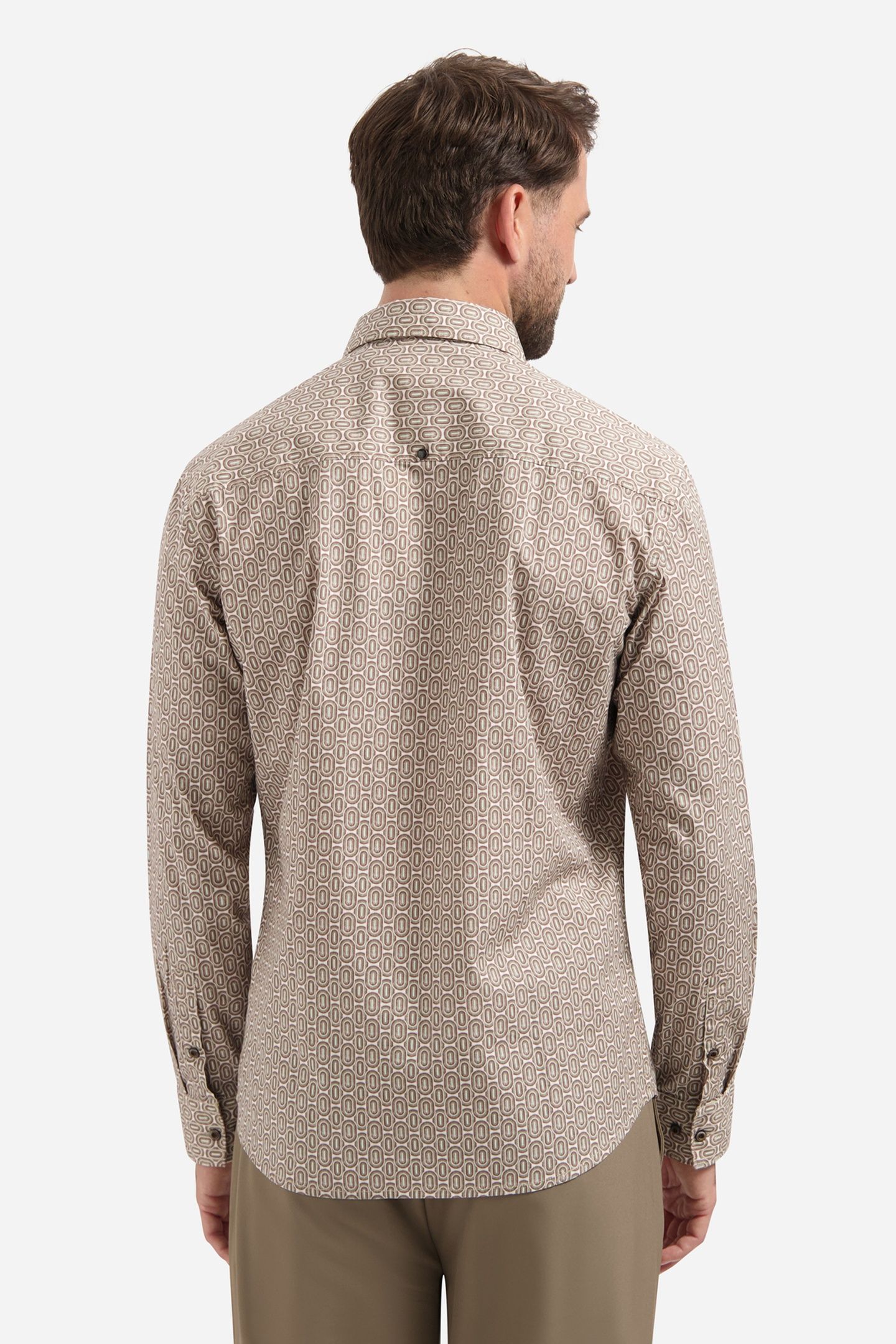 SHIRT STRETCH ALLOVER PRINTED RED WINE 2