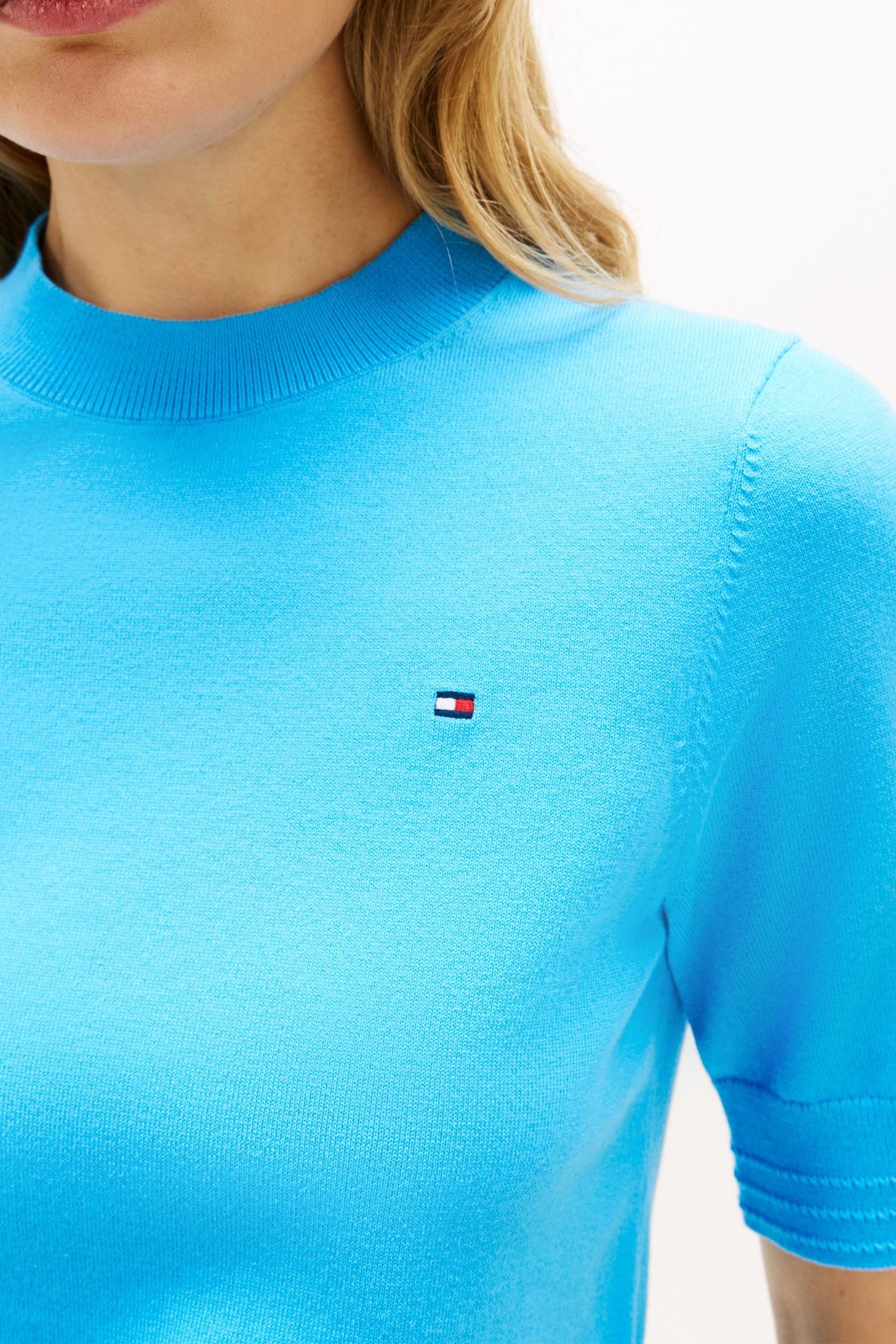 COTTON JERSEY FINE C-NECK FRIGID BLUE 5