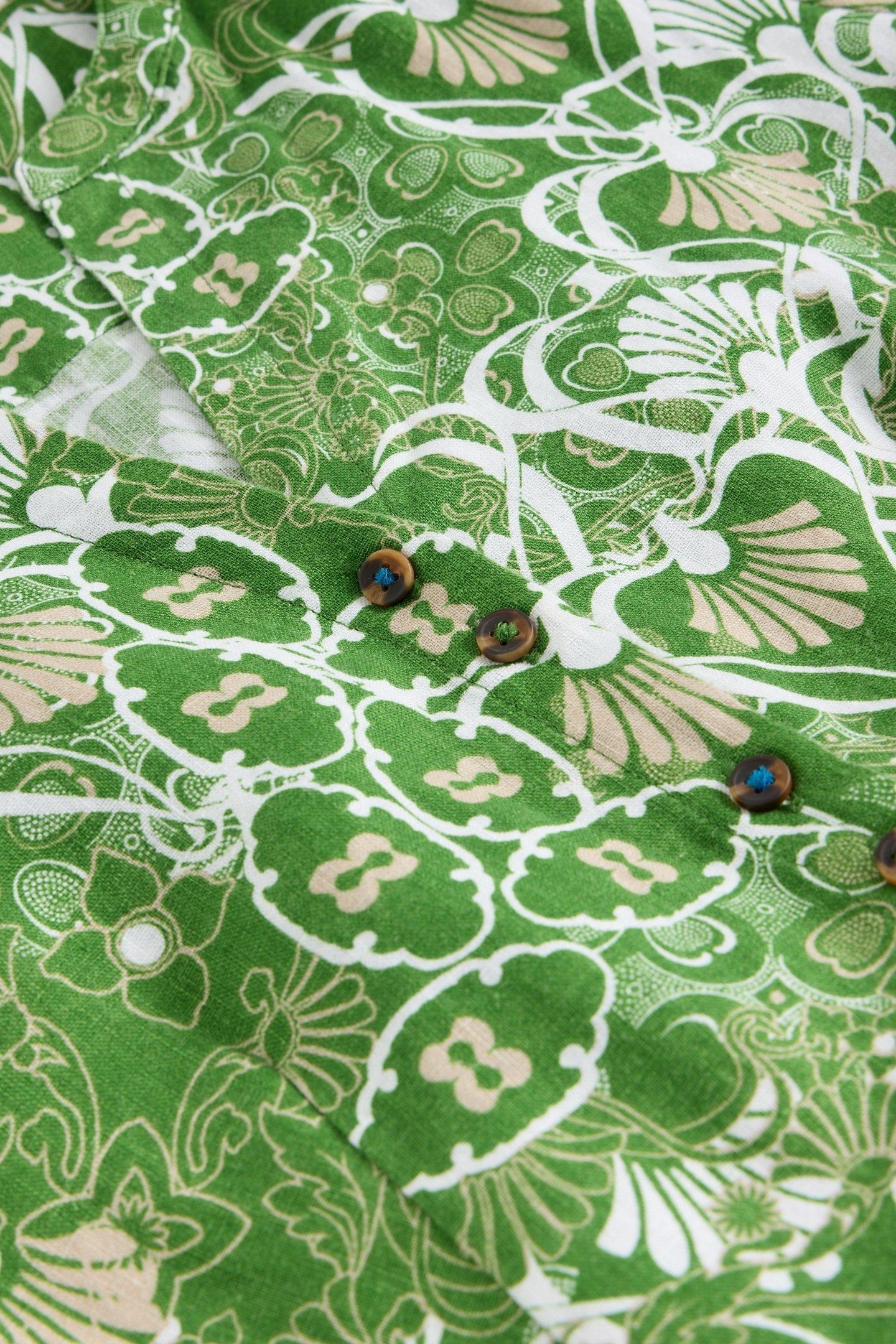 IRIS LINEN DRESS GREEN PRINT 7