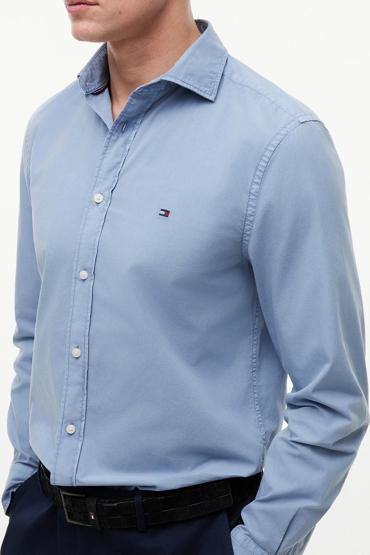 REGULAR FIT WASHED POPLIN SHIRT BRISK BLUE 6