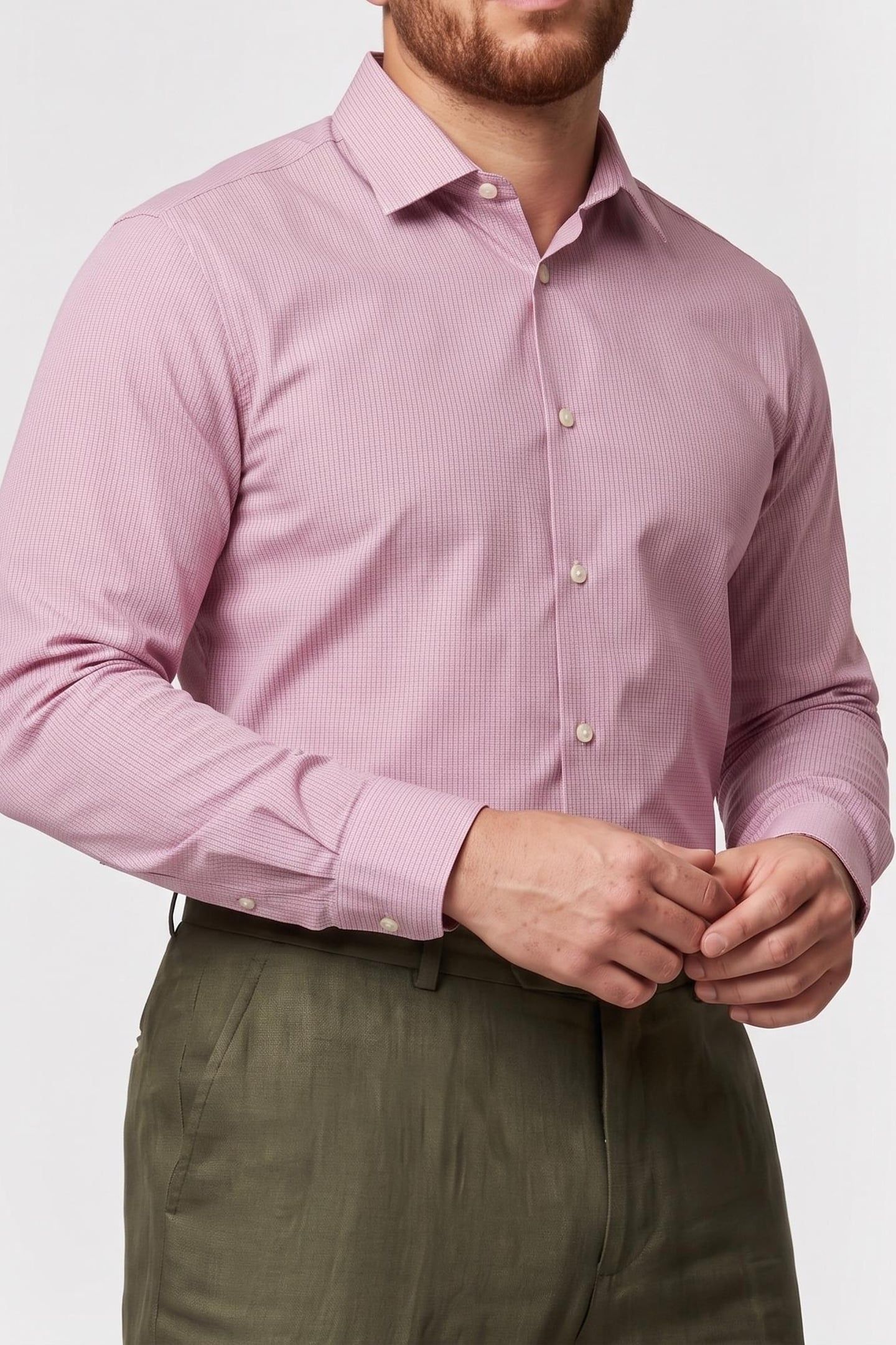 SLIM ESSENTIAL POPLIN SHIRT RED BRICK 1