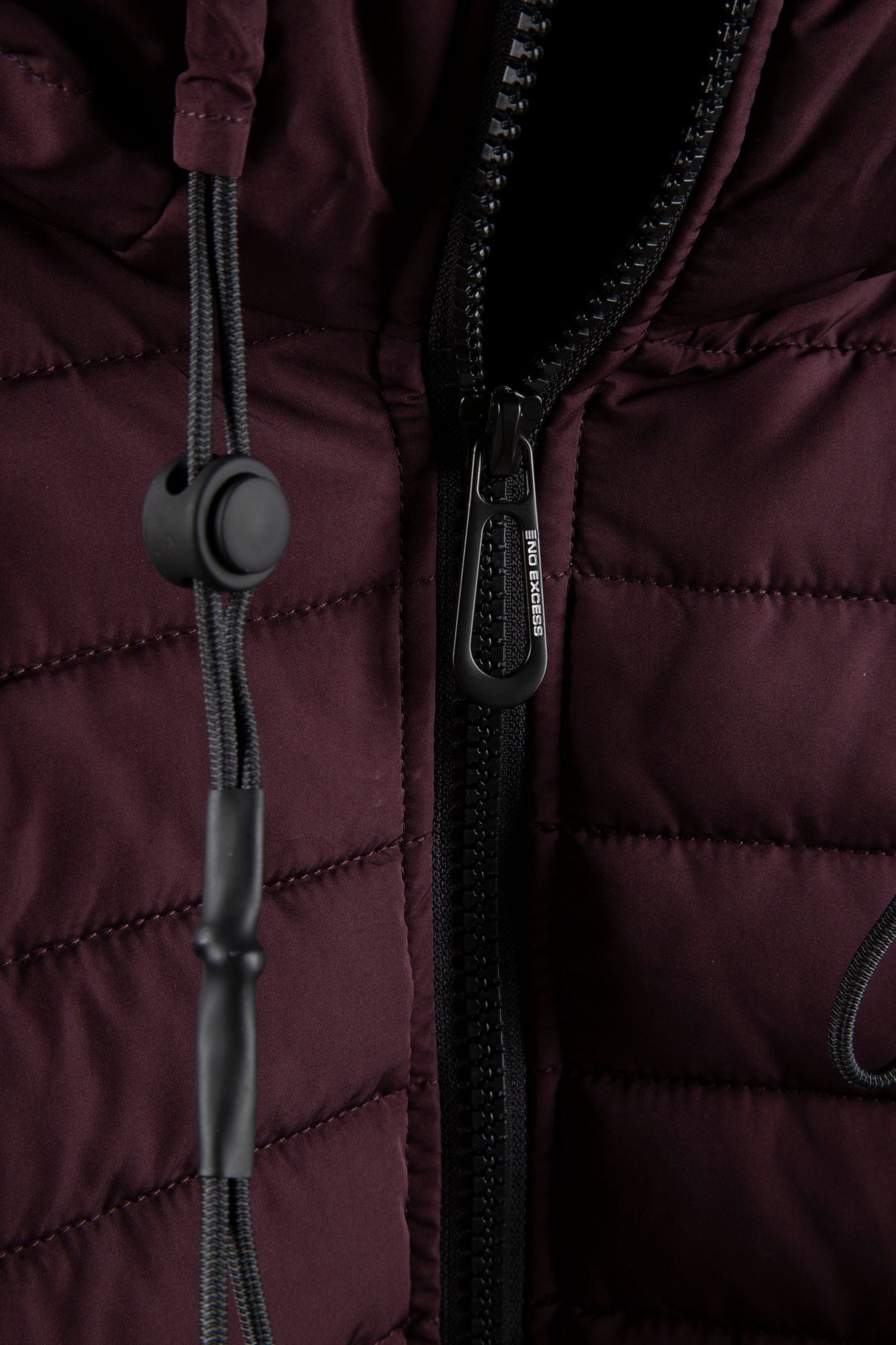 JACKET HOODED SHORT FIT PADDED AUBERGINE 4
