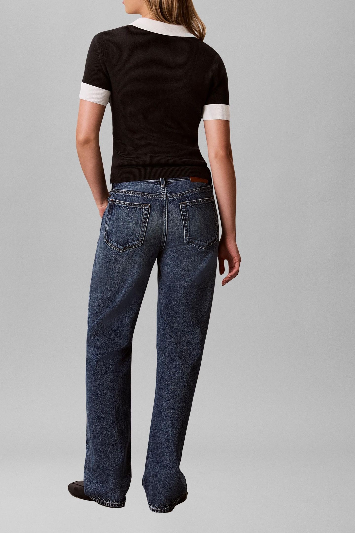 WOVEN LABEL SHORT SLEEVE POLO BLACK 3
