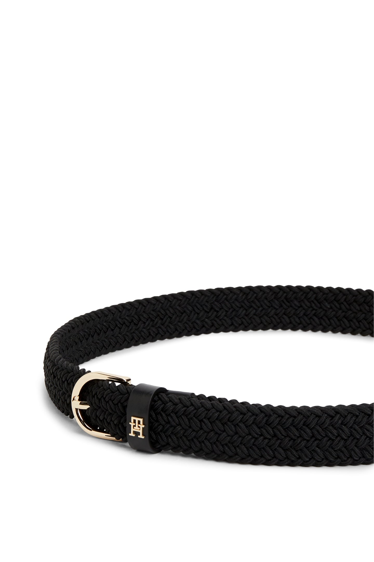 ESSENTIAL TH MONOGRAM BRAIDED ELASTIC BELT BLACK 3