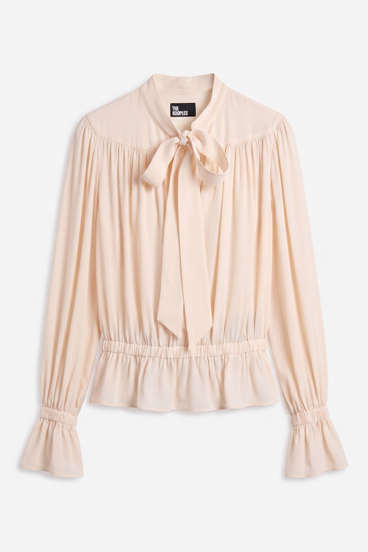 FLOWING BLOUSE WITH A LAVALIERE COLLAR ECRU 3