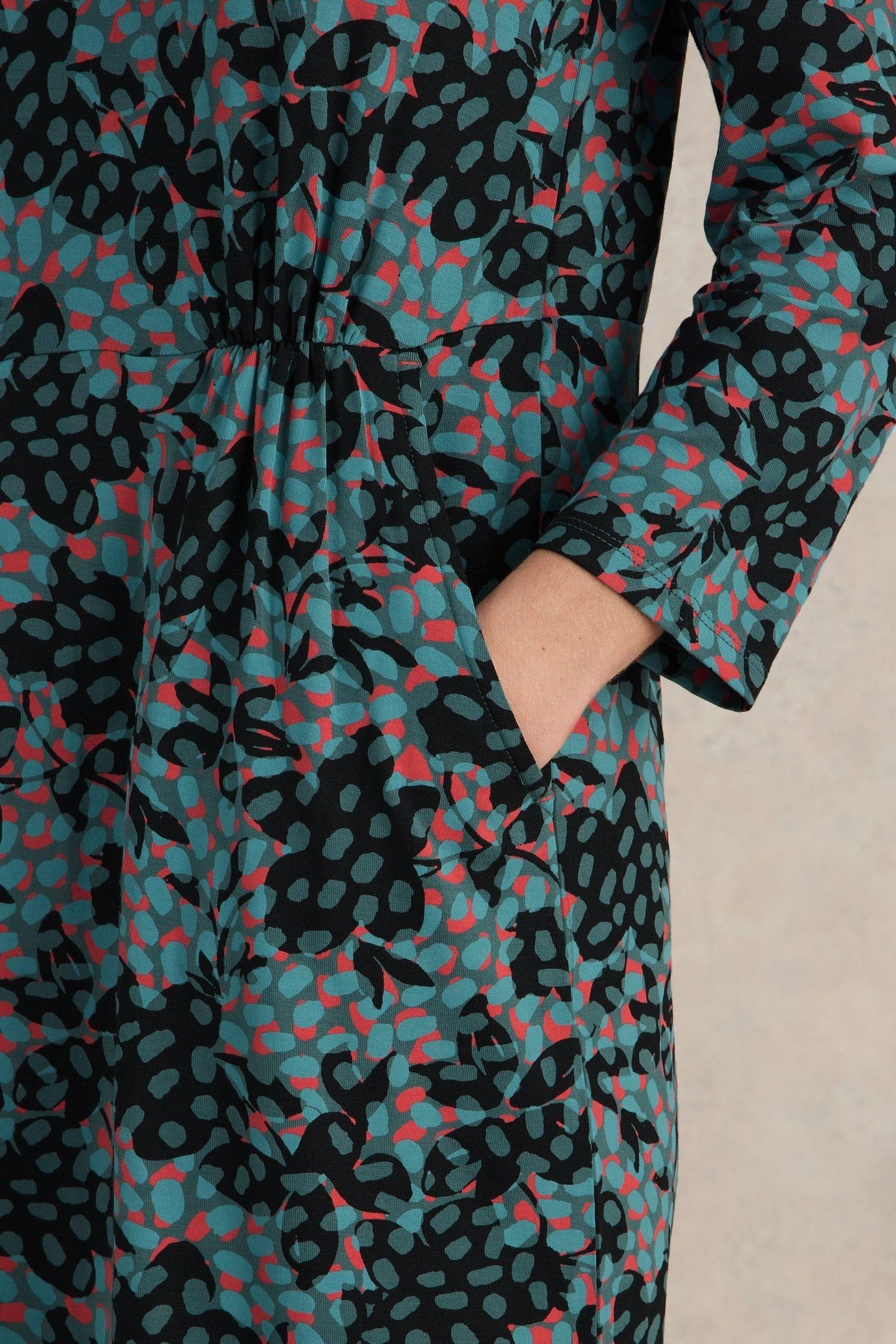 TALLIE JERSEY DRESS TEAL MULTI 5