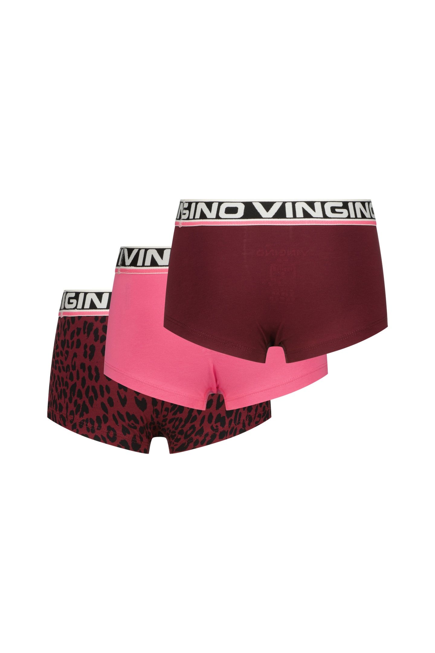 GIRLS ANIMAL 3PACK HIPSTER BURGUNDY RED 2