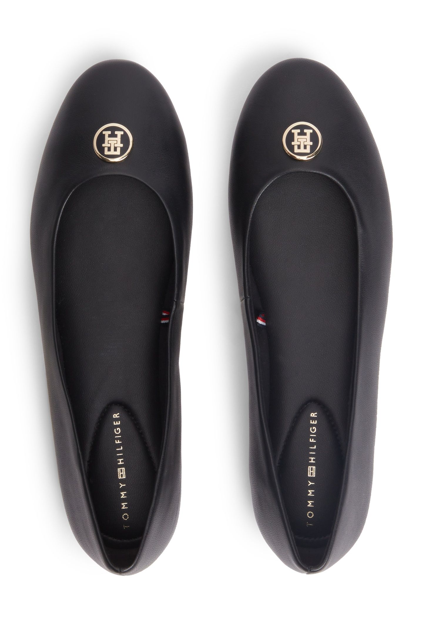 TH PLATE LEATHER BALLERINAS BLACK 5