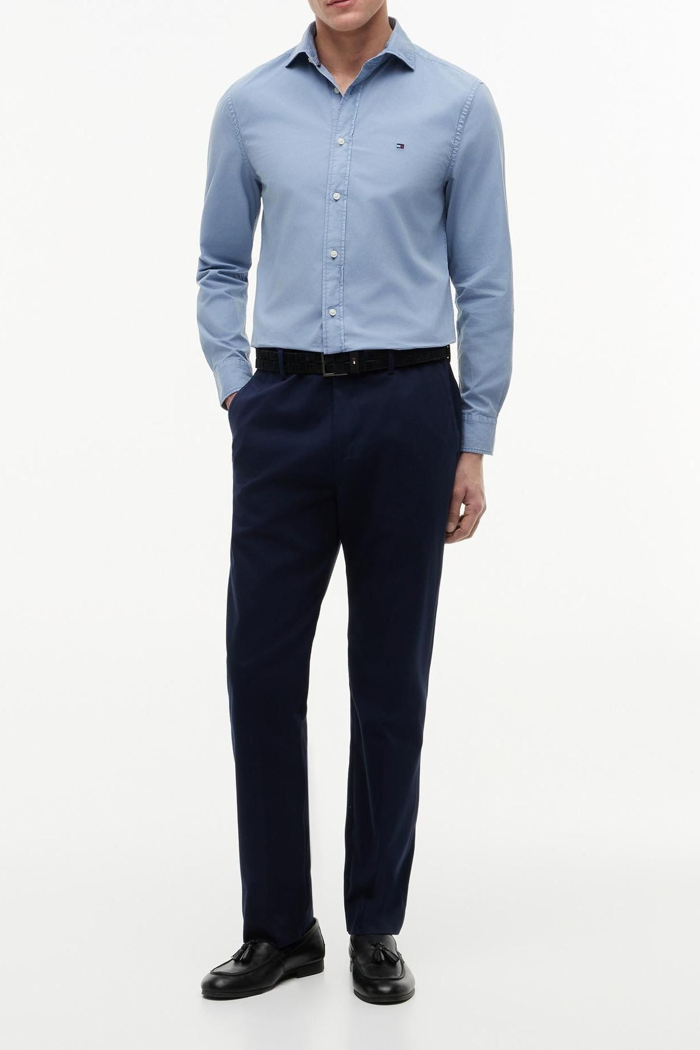 REGULAR FIT WASHED POPLIN SHIRT BRISK BLUE 3