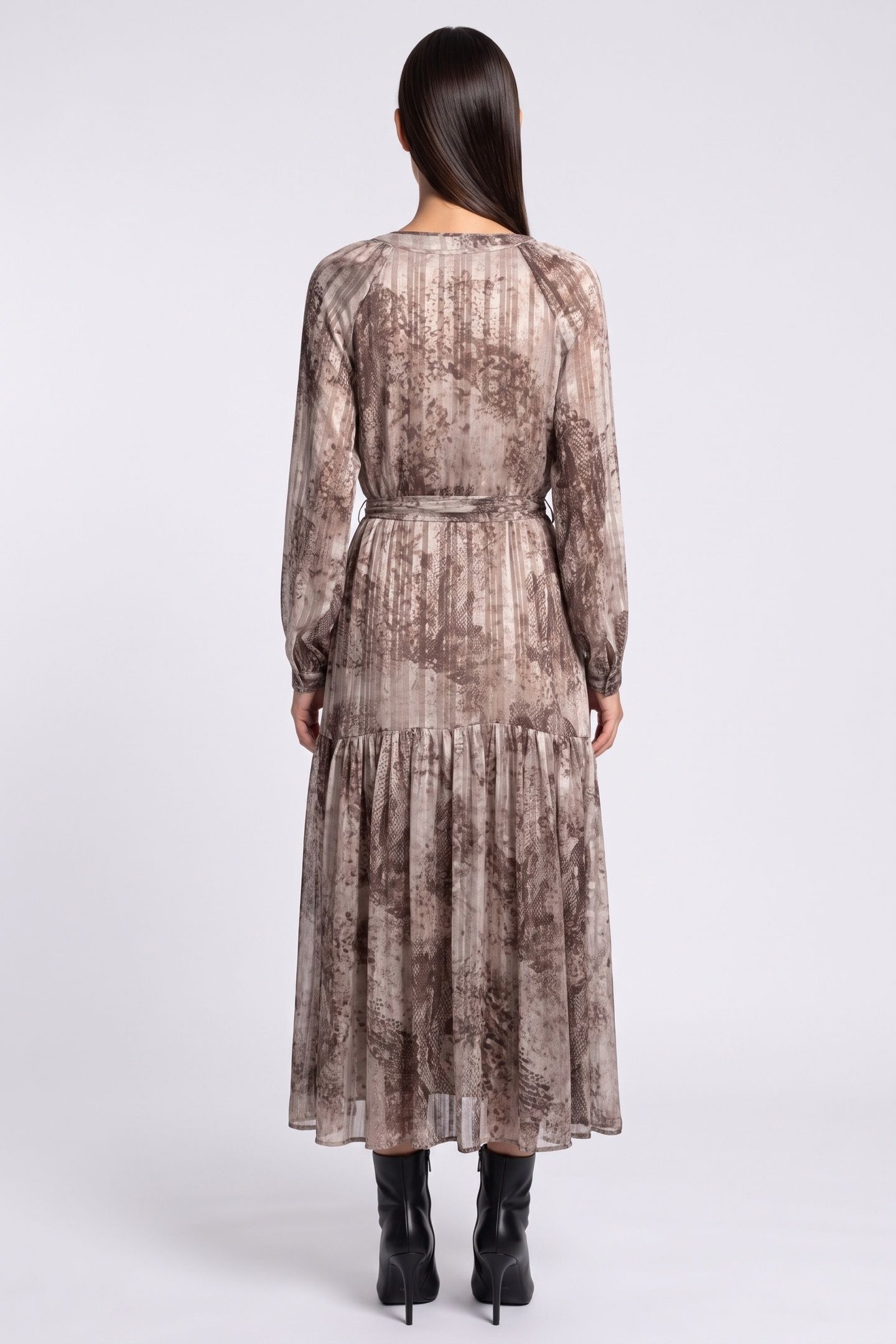 GUESS ECO BREANNA LONG DRESS WATER SNAKE PRINT TA 2