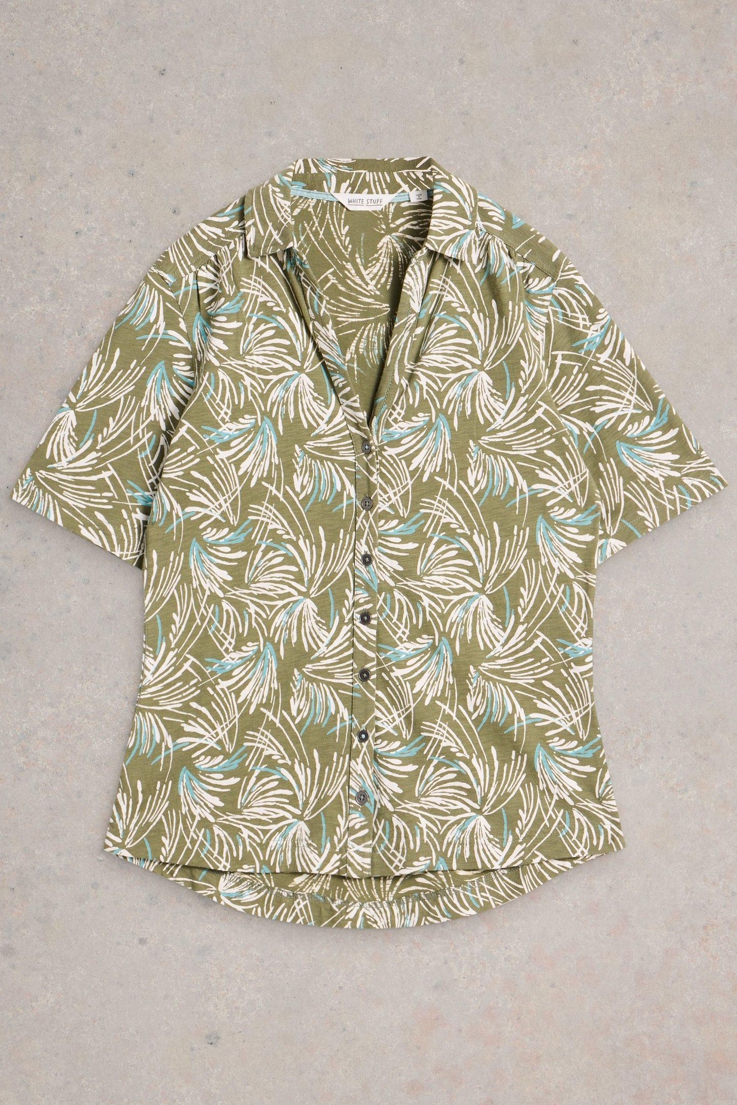 ANNIE SS JERSEY SHIRT GREEN PRINT 4