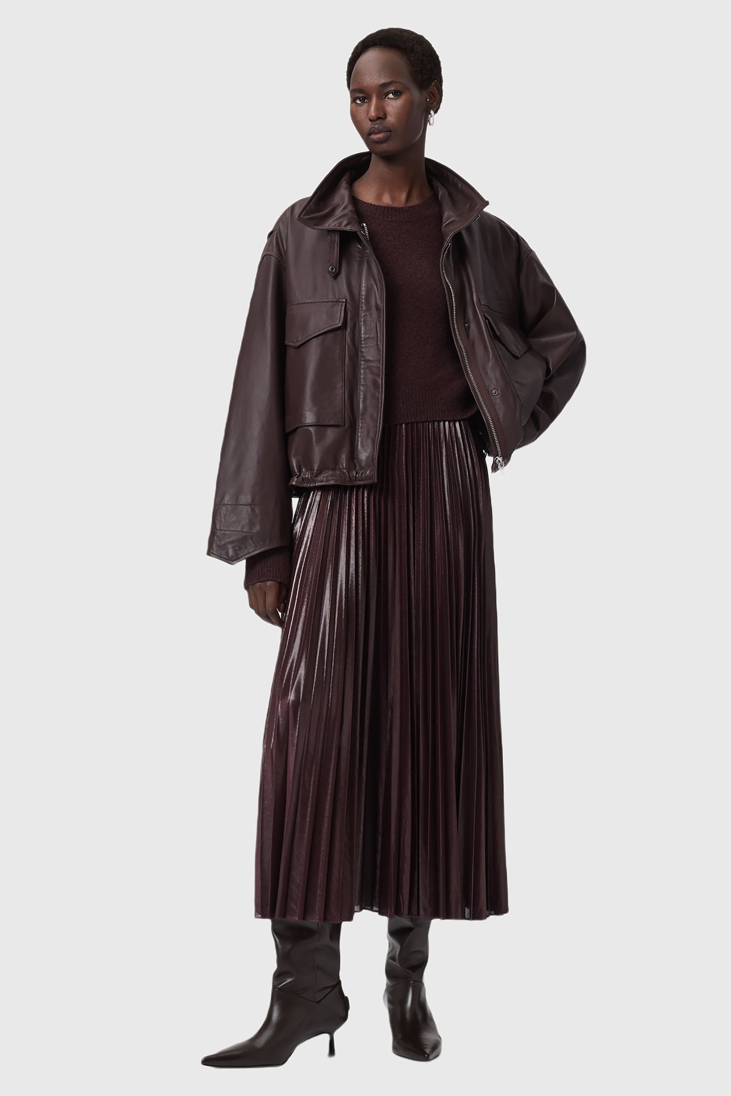 SPARK CREW DRESS OXBLOOD RED 4