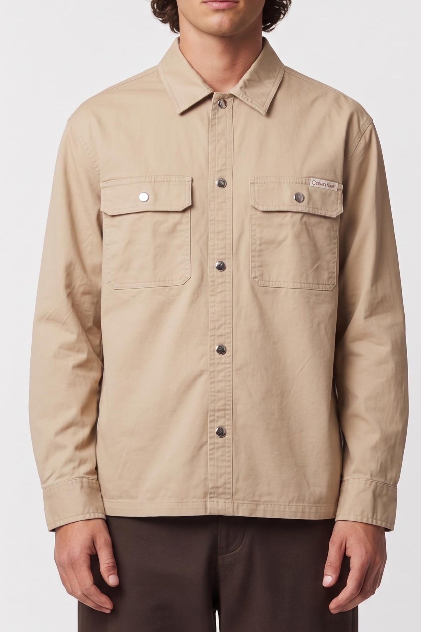 LONG SLEEVE UTILITY RELAXED OVERSHIRT WHITE PEPPER 1