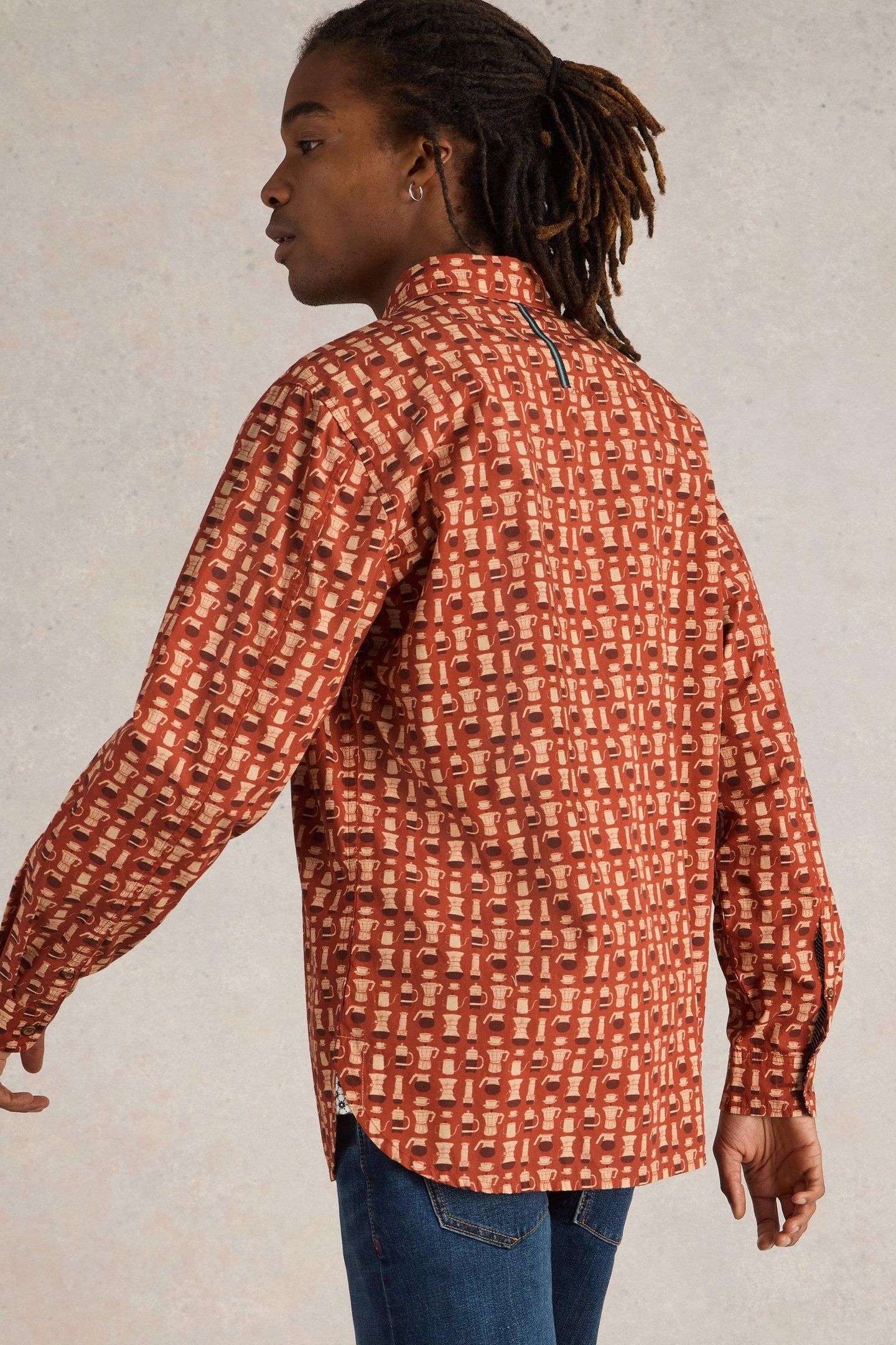 ESPRESSO PRINTED SHIRT ORANGE PRINT 3
