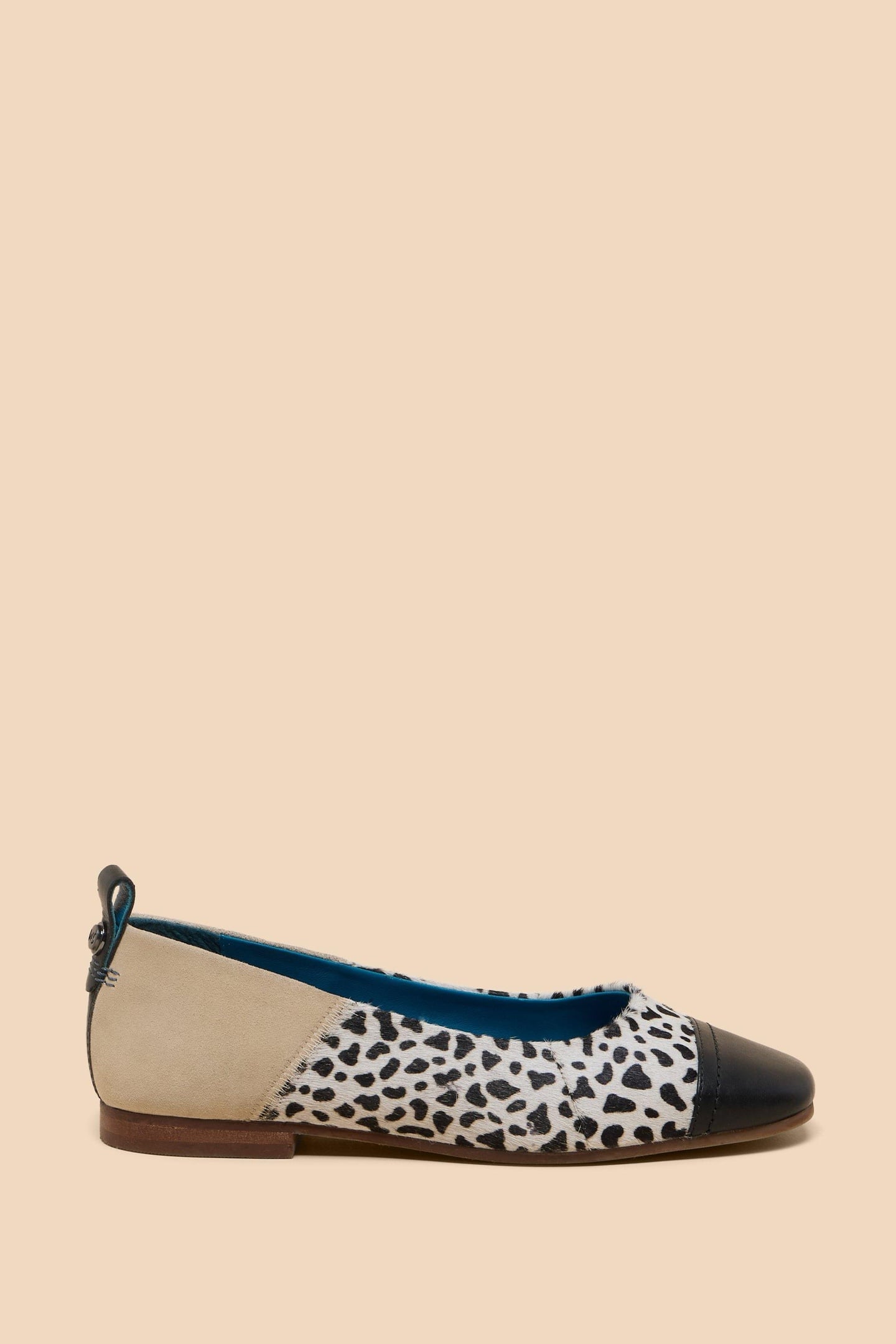 LORAL LEATHER BALLET PUMP NATURAL MULTI 1