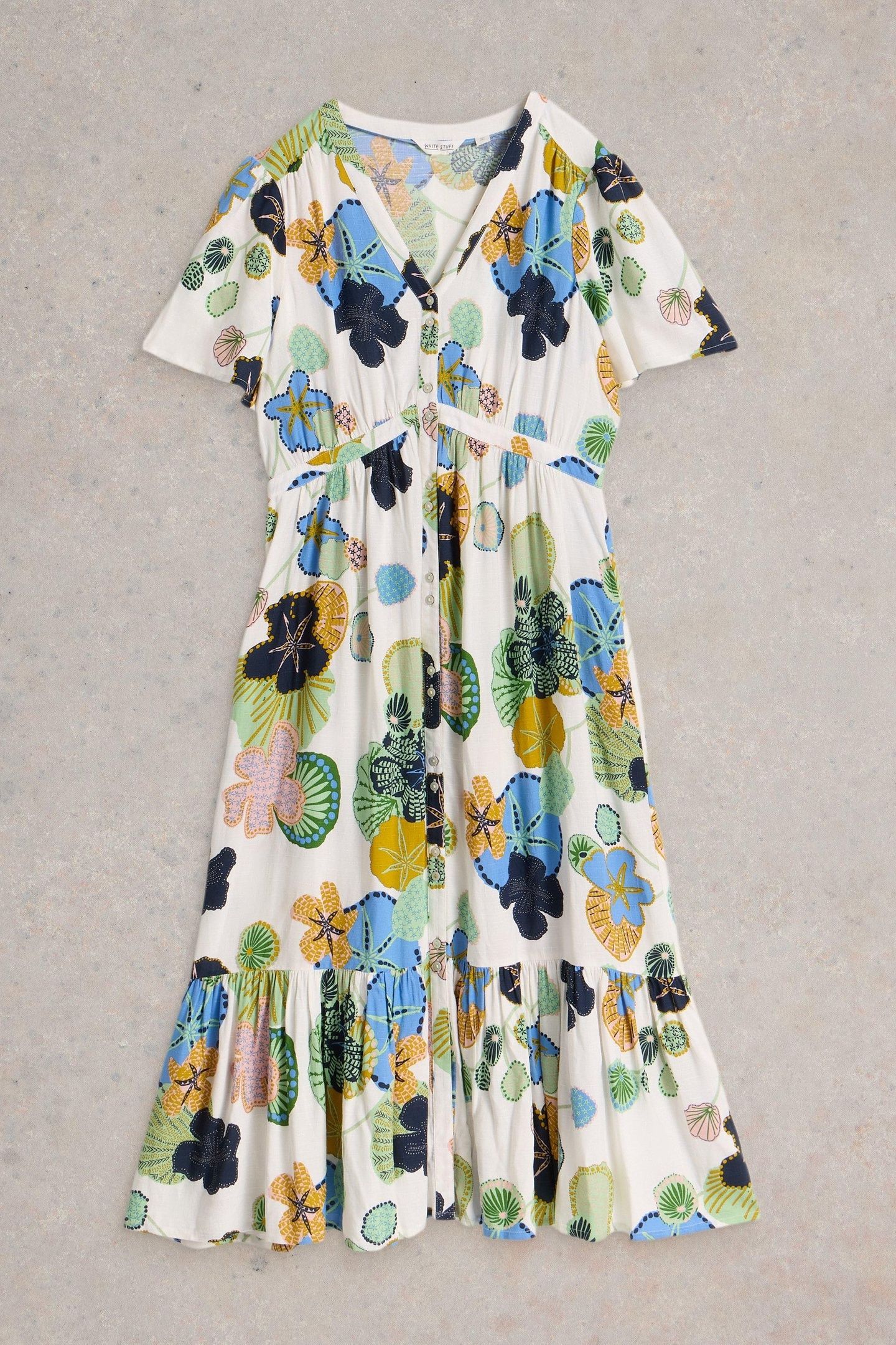 PHOEBE MIDI DRESS IVORY MULTI 4