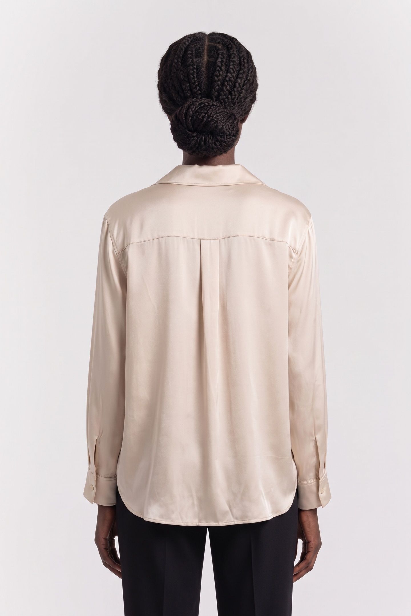 LEMMY SATIN SILK SHIRT BEIGE 2