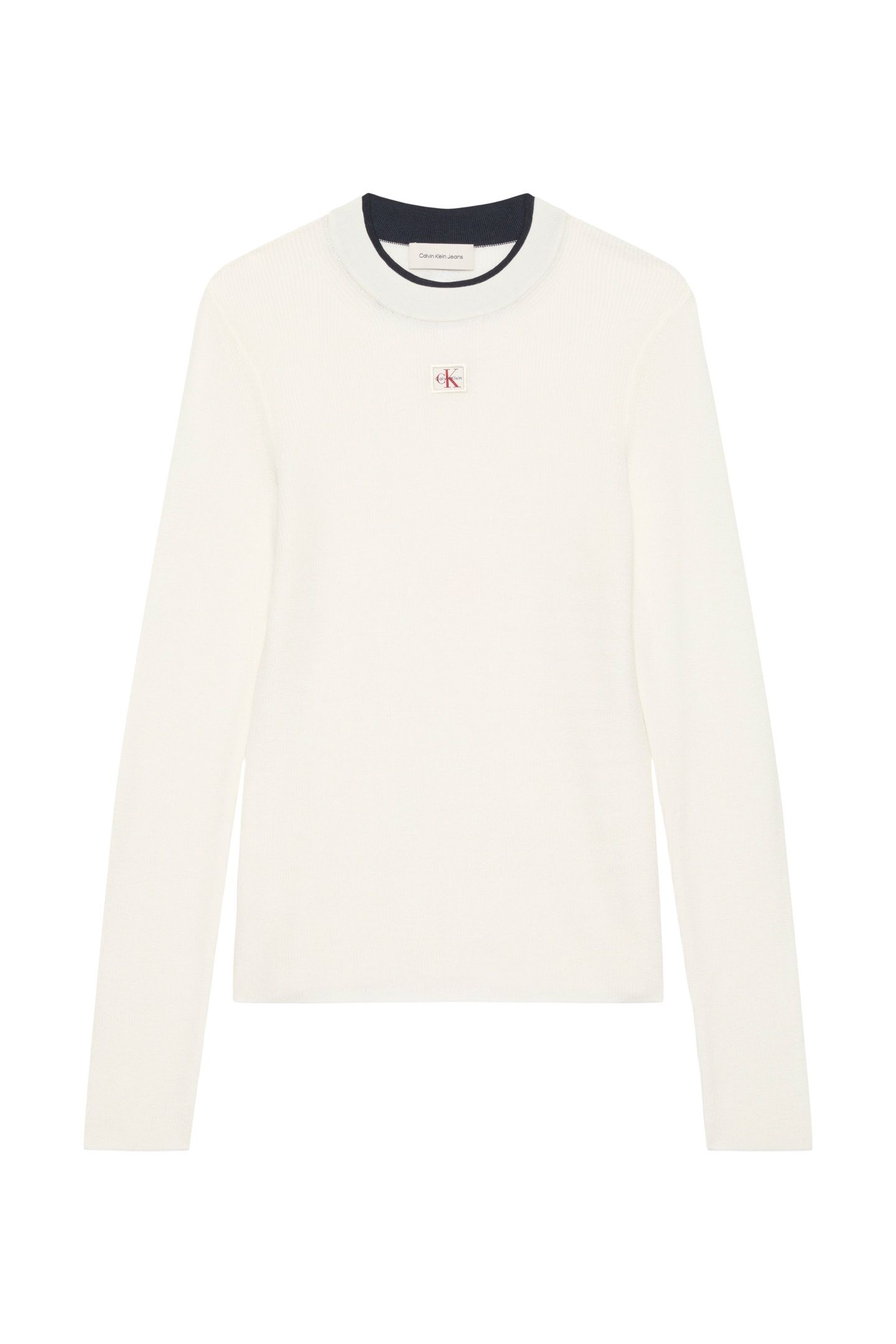 WOVEN LABEL LONG SLEEVE CREW TOFU 4