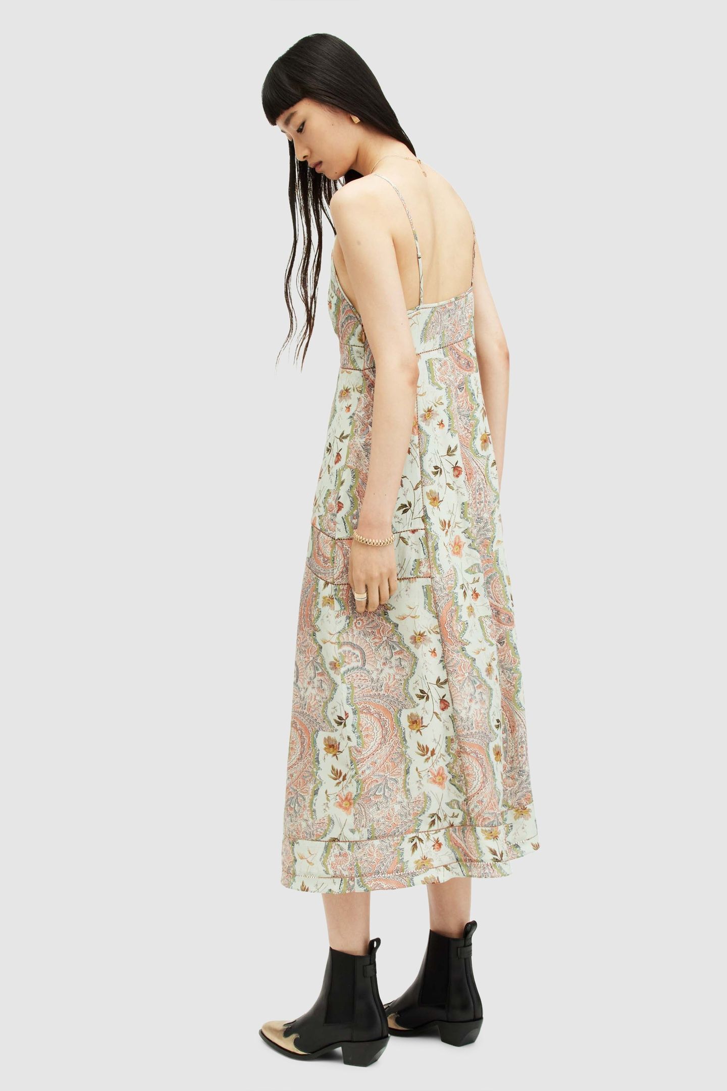 DAHLIA CASCADE DRESS SPRING GREEN 3