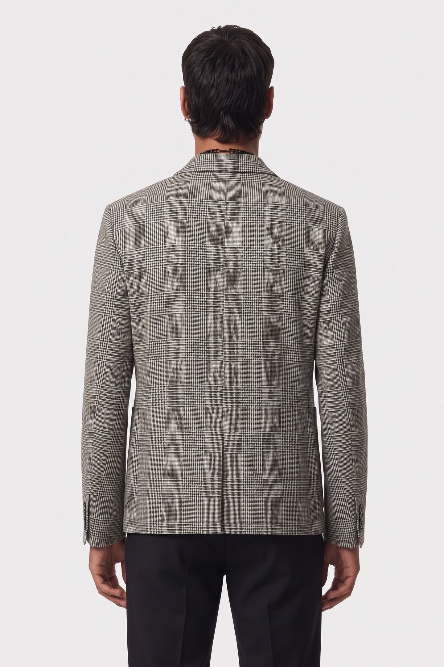 4-BUTTON DOUBLE-BREASTED JACKET BLACK WHITE 3