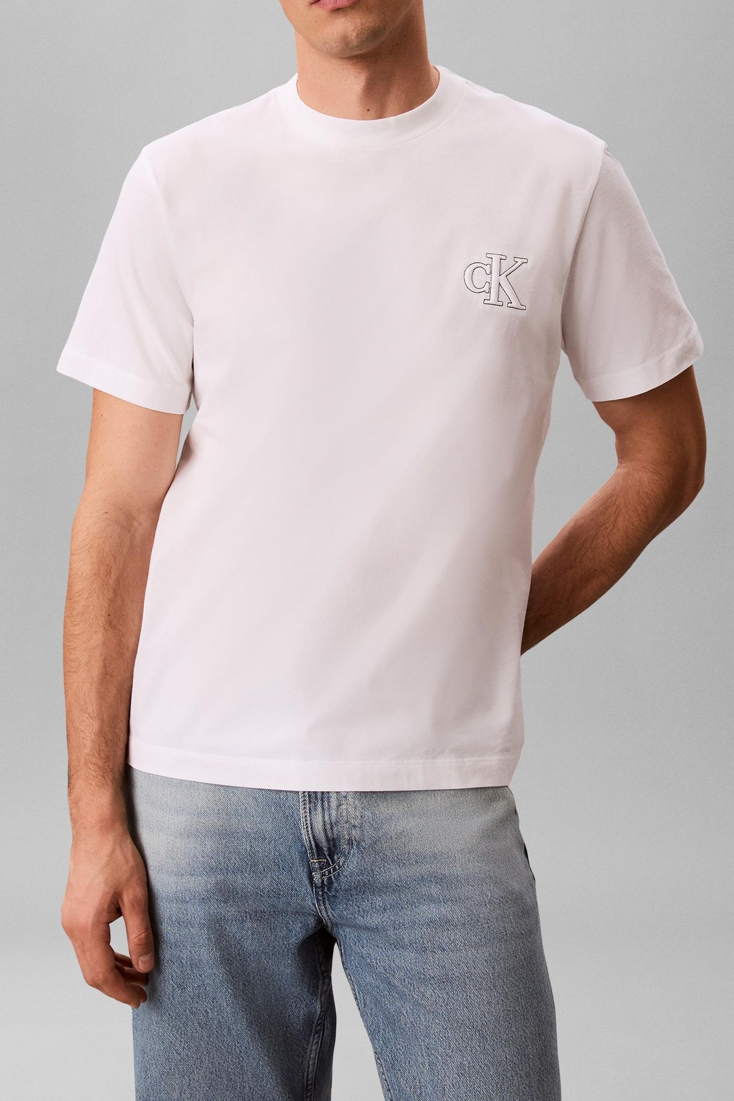 SS 30S JERSEY EASY MONOGRAM TEE BRIGHT WHITE 1