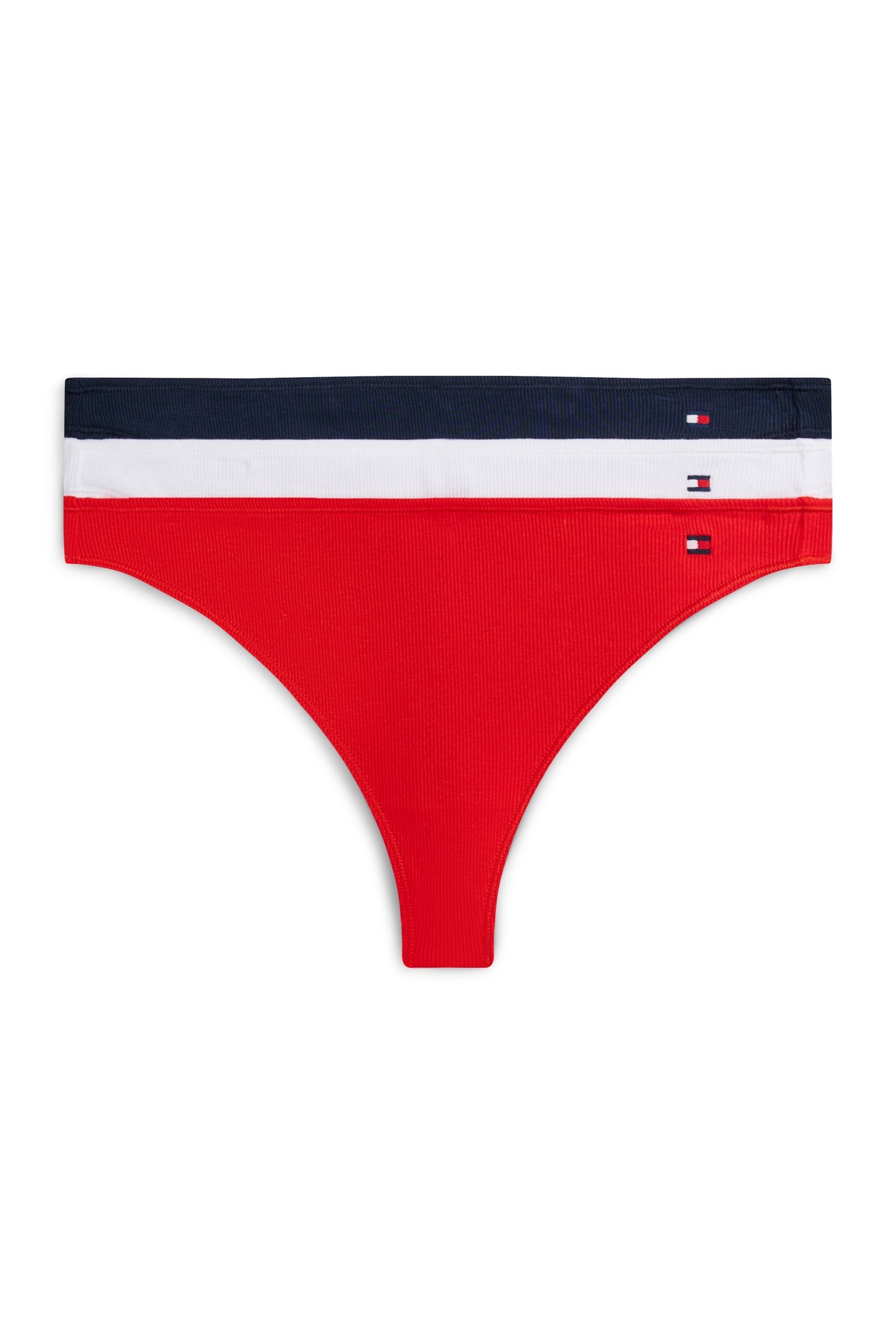 3-PACK DIPPED THONG FIRE RED/WH/NVY 1