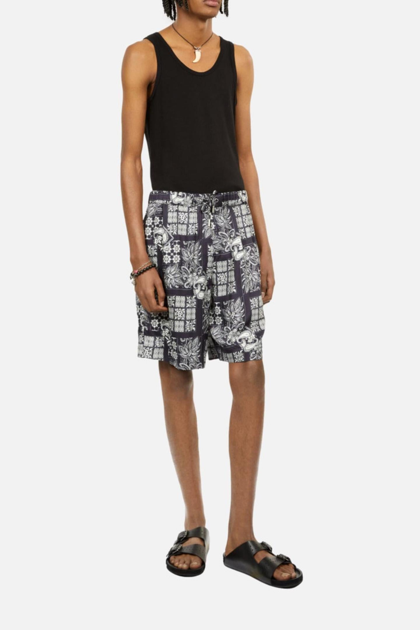 SHORTS WITH ELASTIC WAIST NAVY/WHITE 3