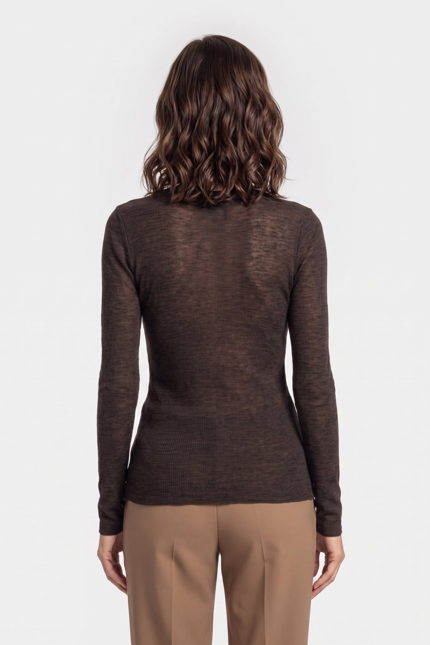 ODDRUN WOOL RIB LS BROWN 2