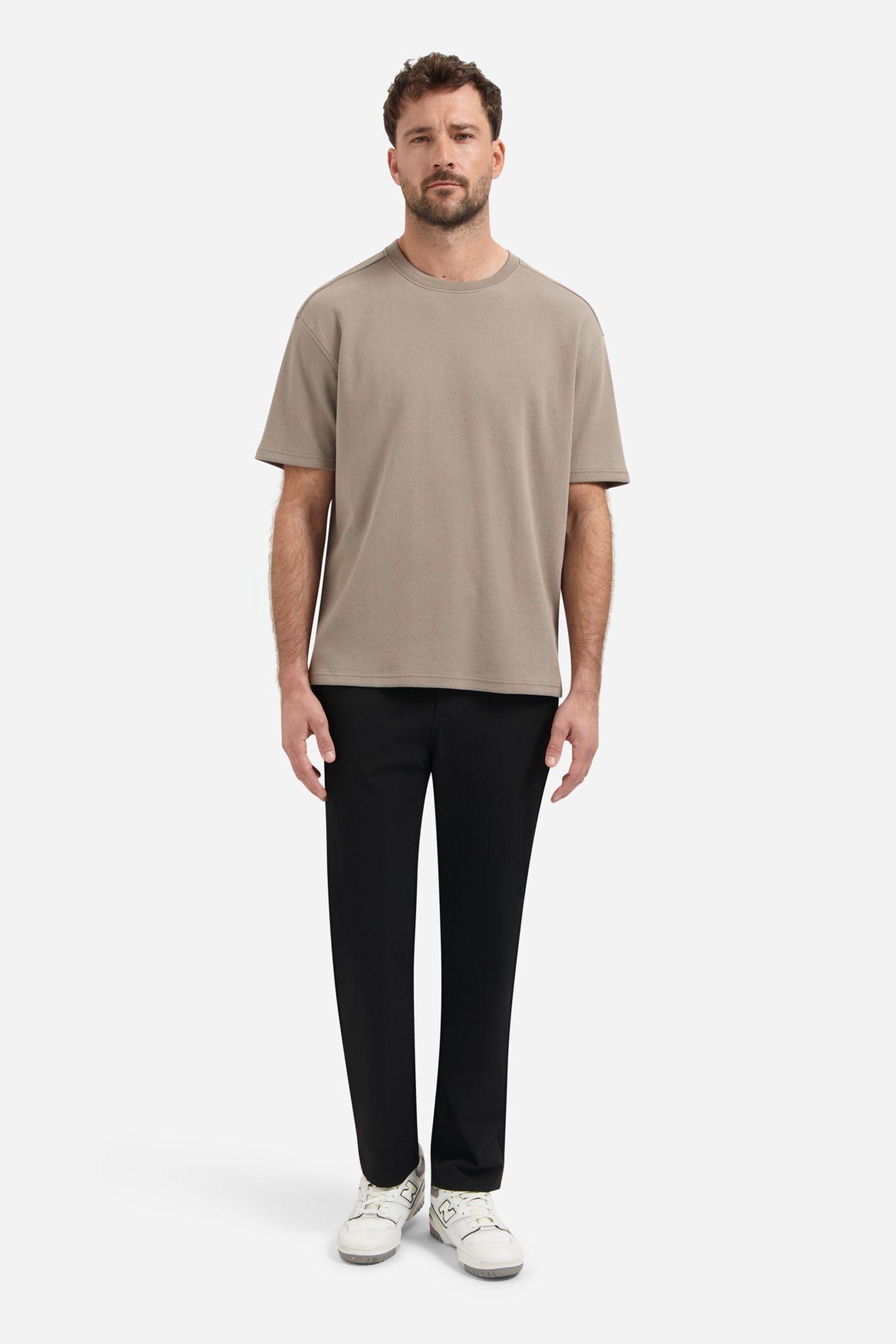 T-SHIRT CREWNECK SOLID HEAVY INTERLOCK CLAY 3