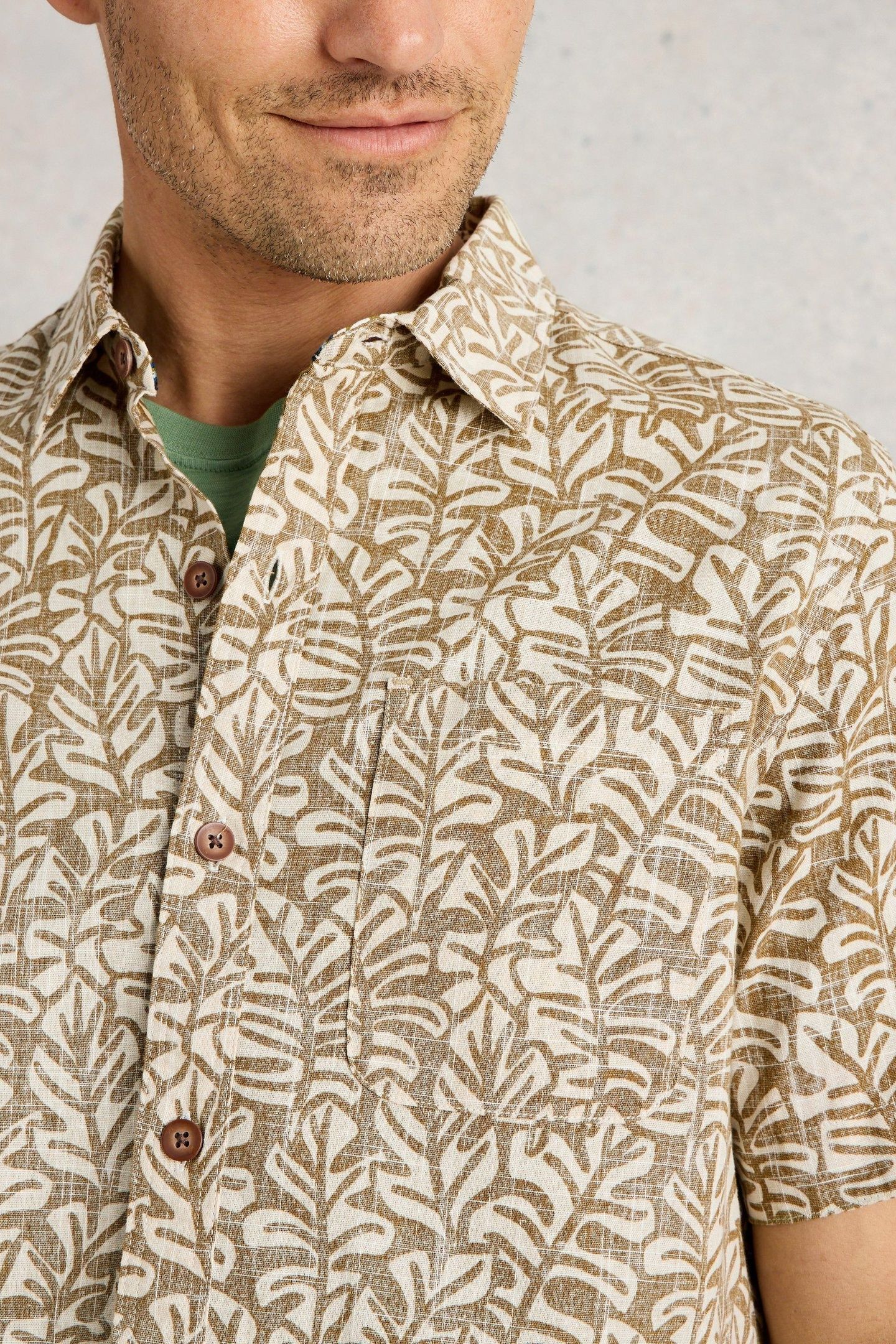 FINSBURY LEAF PRINTED SHIRT GREEN PRINT 5