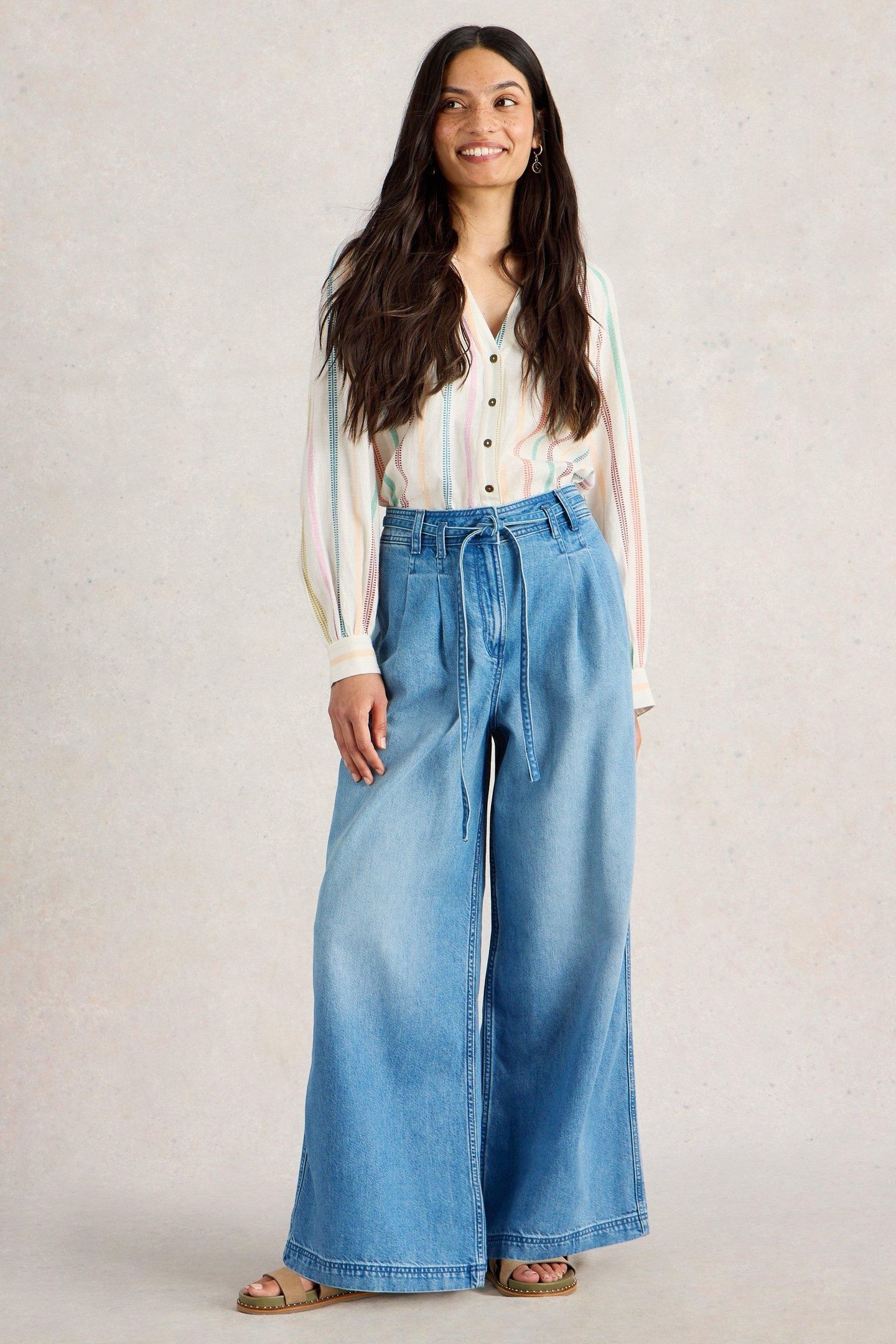 SASHA WIDE LEG JEAN LIGHT DENIM 1