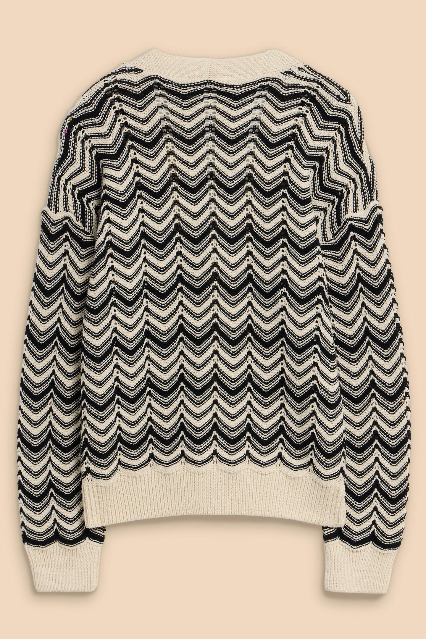 STELLA CHEVRON CARDI WHITE MULTI 6